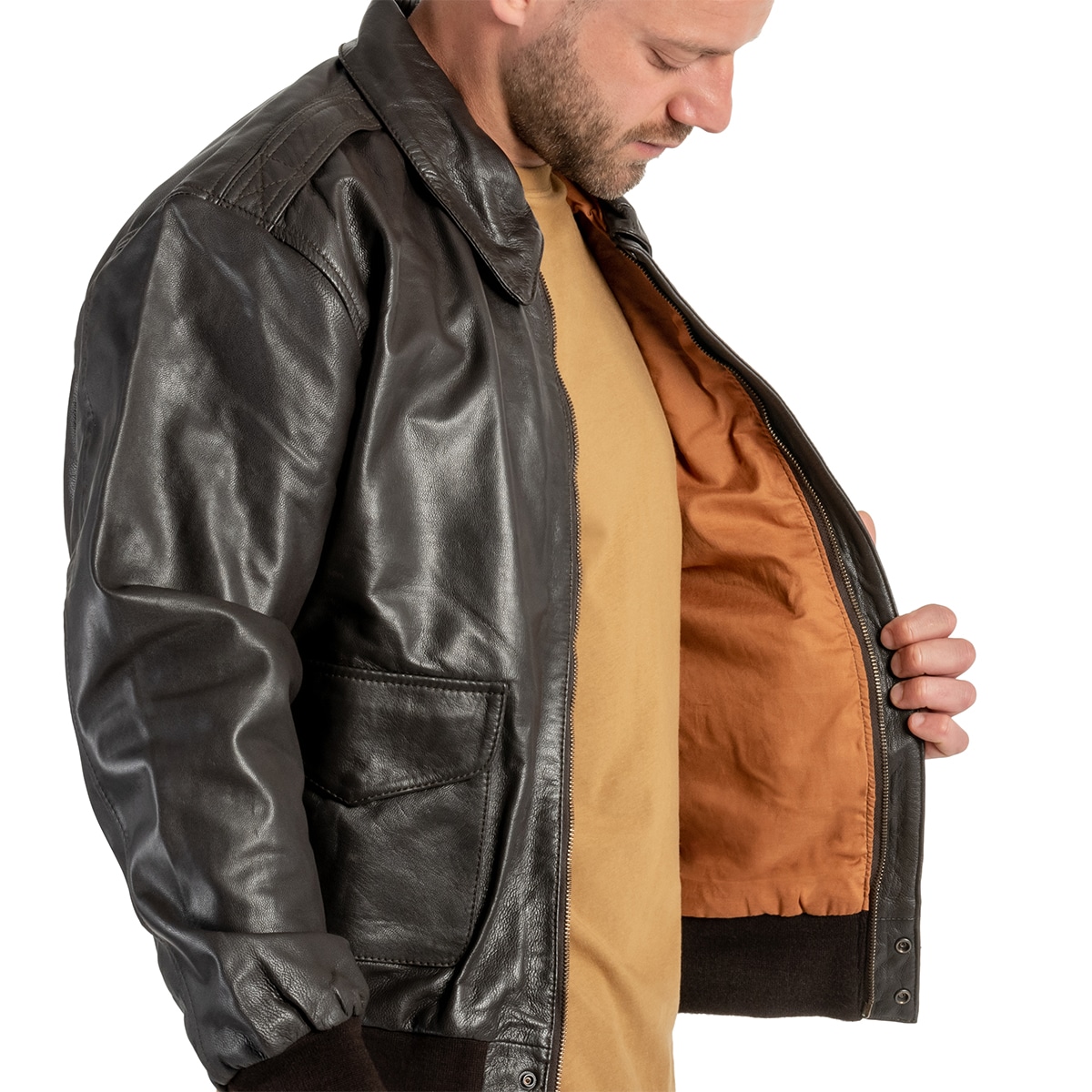 Kurtka skórzana Mil-Tec US A2 Leather Flight Jacket - Brown