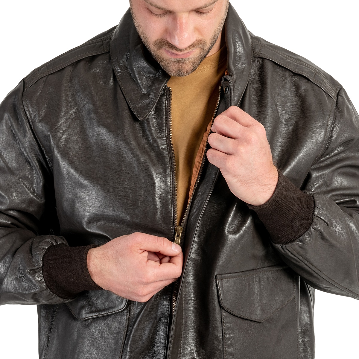 Kurtka skórzana Mil-Tec US A2 Leather Flight Jacket - Brown