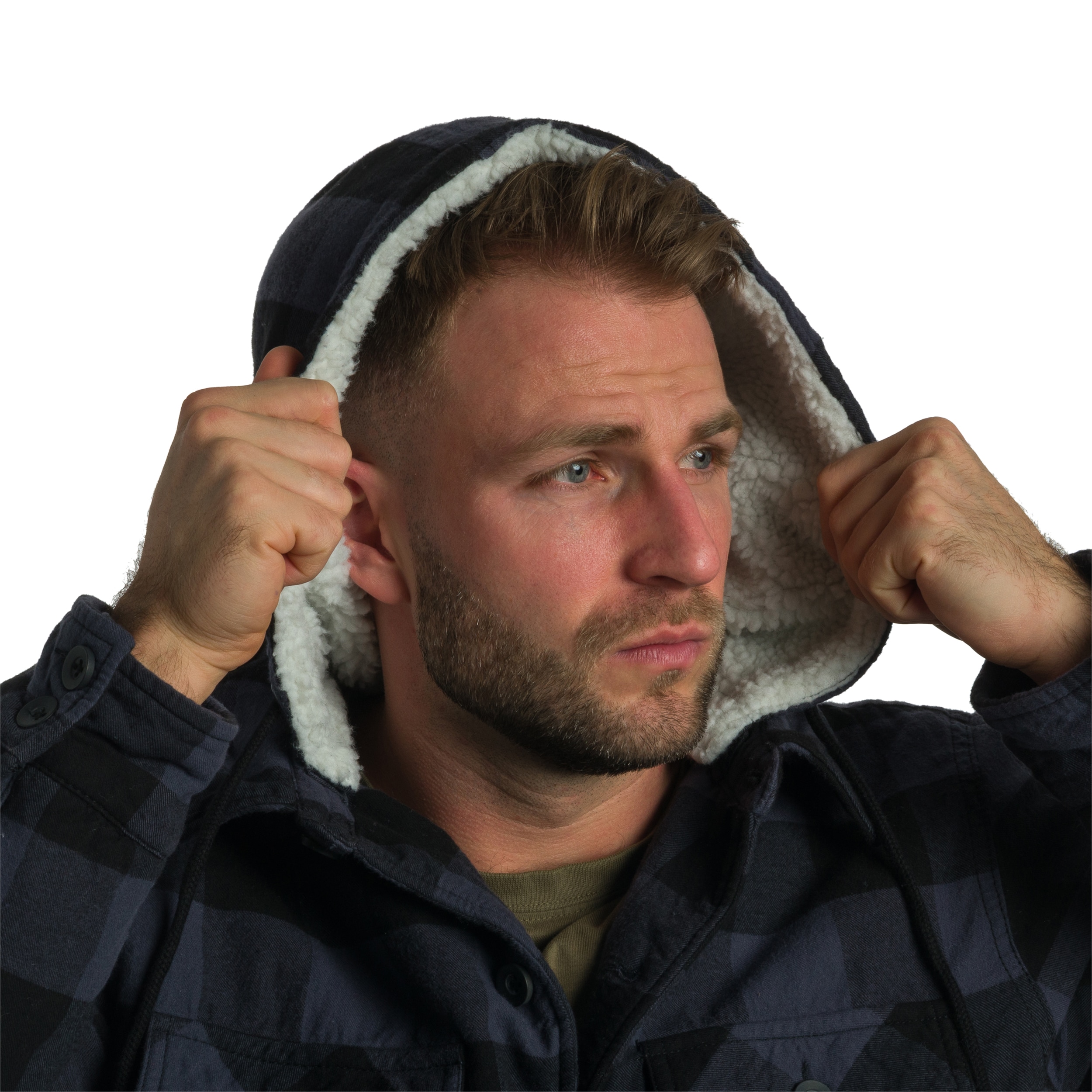 Куртка Brandit Lumberjacket Hooded - Black/Grey