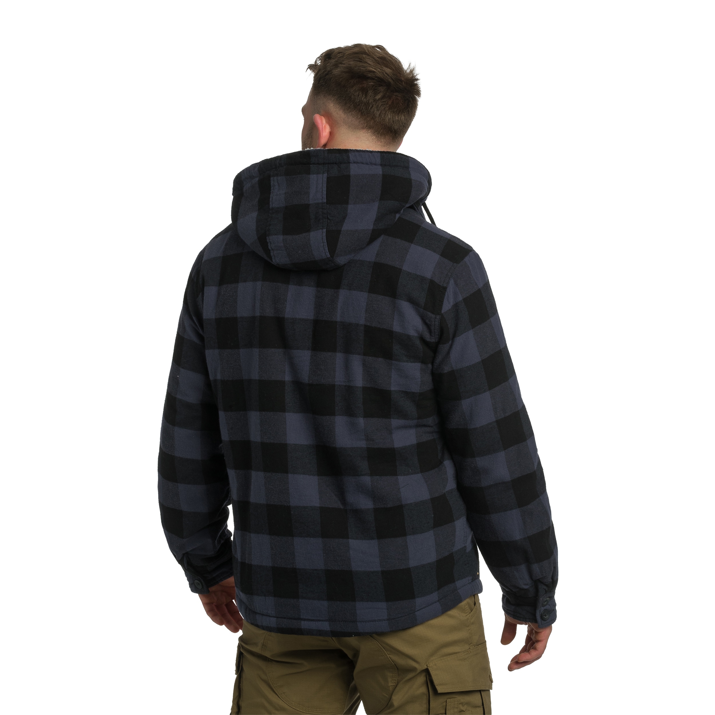 Куртка Brandit Lumberjacket Hooded - Black/Grey Gringham