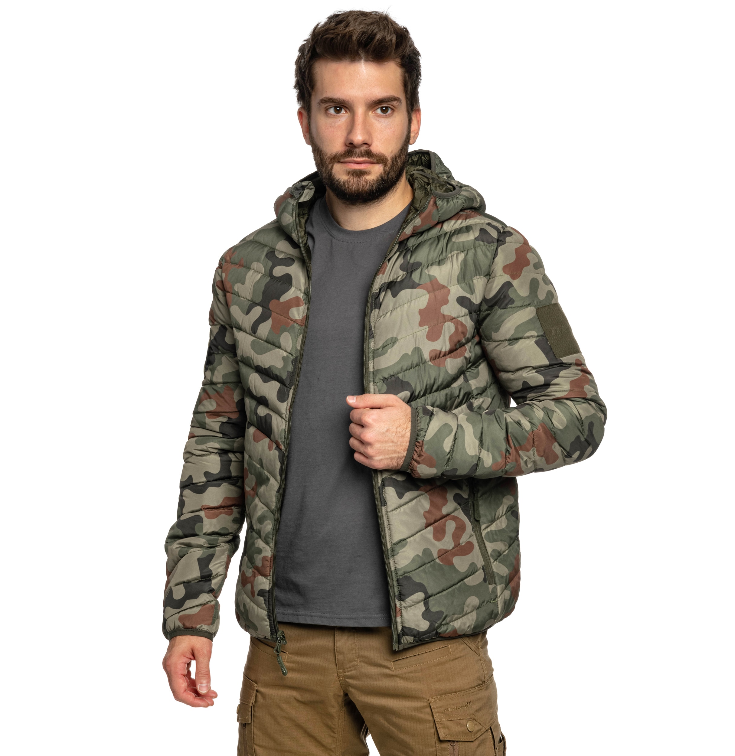 Kurtka puchowa dwustronna Texar Reverse - Olive/wz.93 Pantera PL Woodland