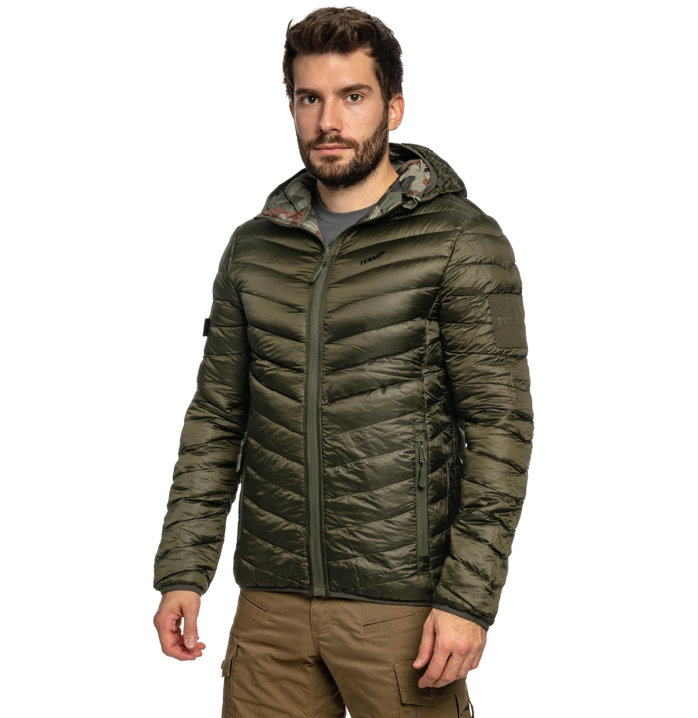 Kurtka puchowa dwustronna Texar Reverse - Olive/wz.93 Pantera PL Woodland