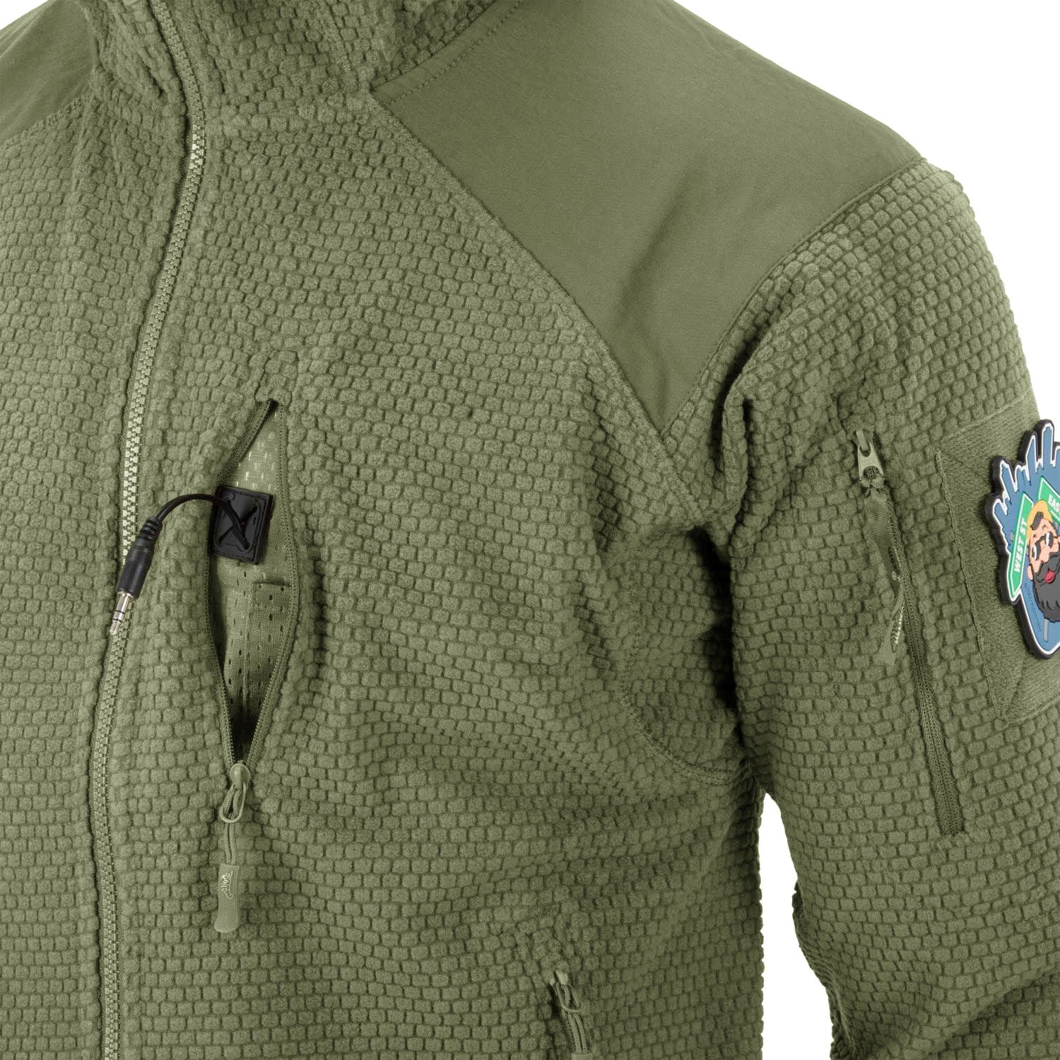 Polar Helikon-Tex Alpha Hoodie Grid Fleece - Olive Green