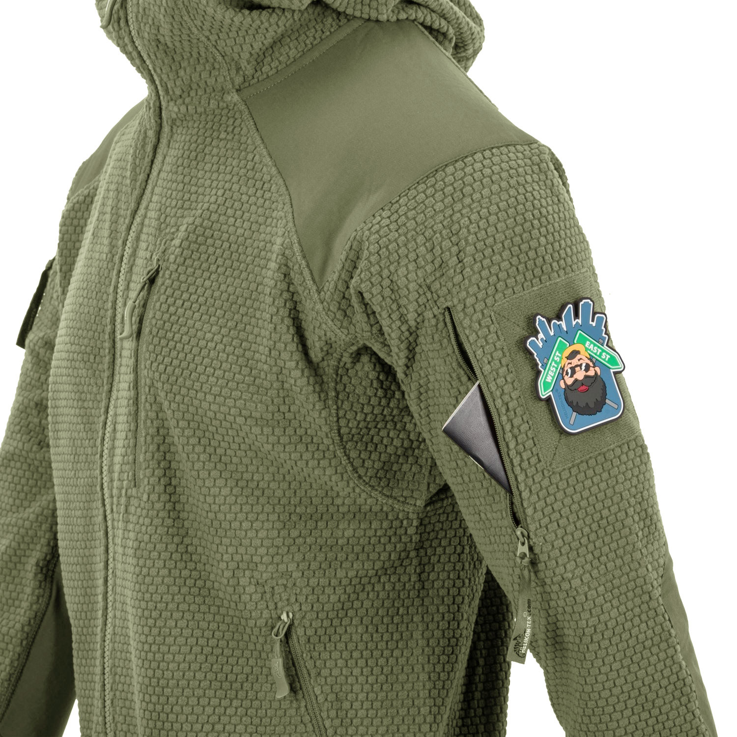 Polar Helikon-Tex Alpha Hoodie Grid Fleece - Olive Green