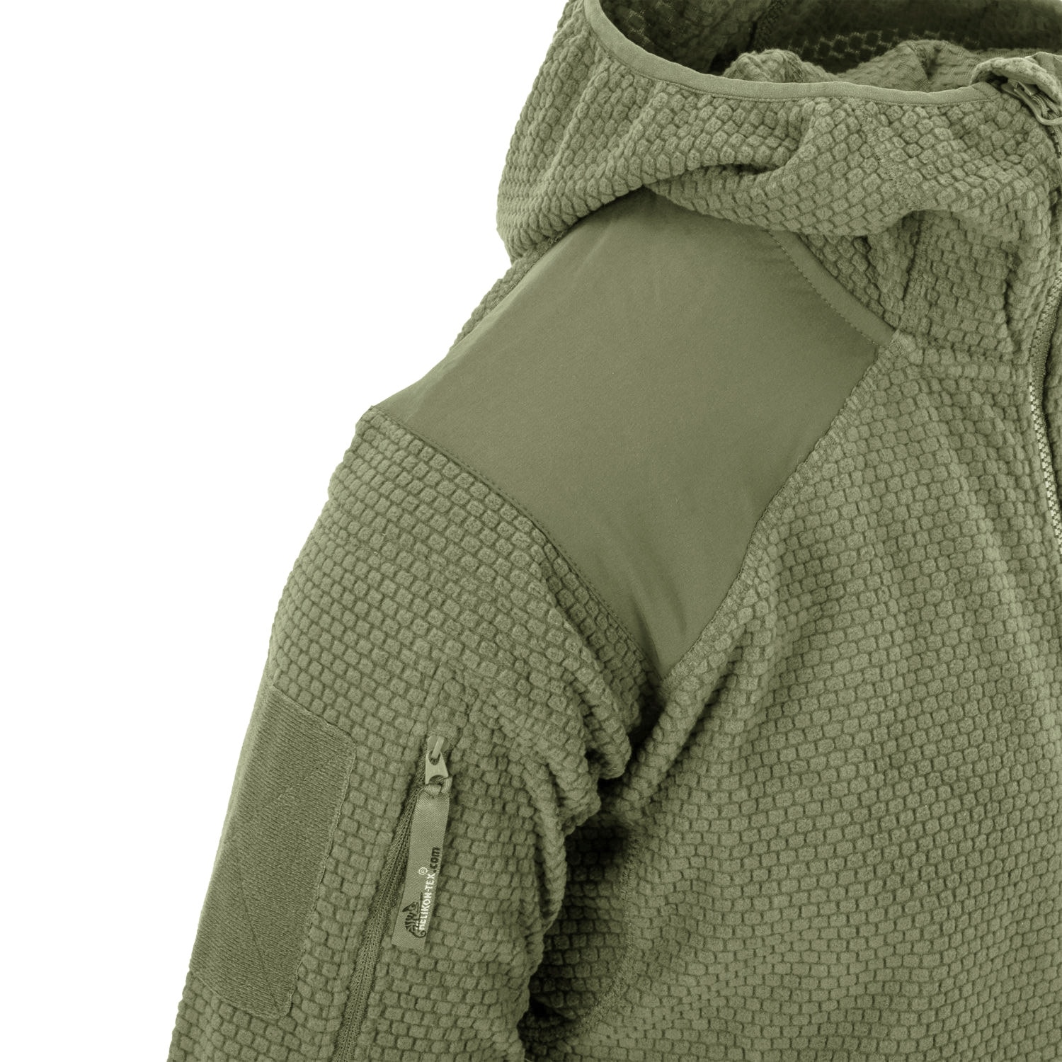 Polar Helikon-Tex Alpha Hoodie Grid Fleece - Olive Green