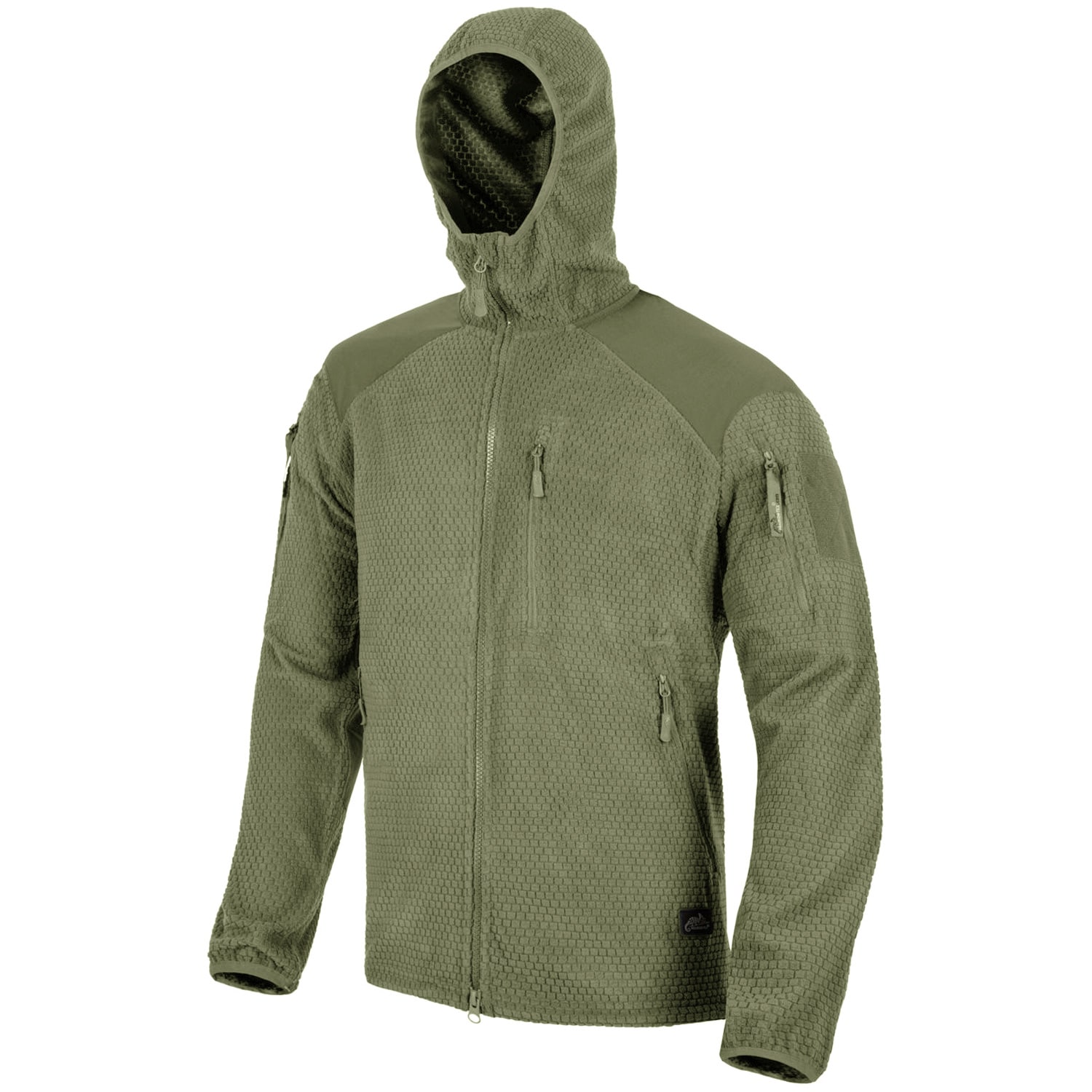 Polar Helikon-Tex Alpha Hoodie Grid Fleece - Olive Green