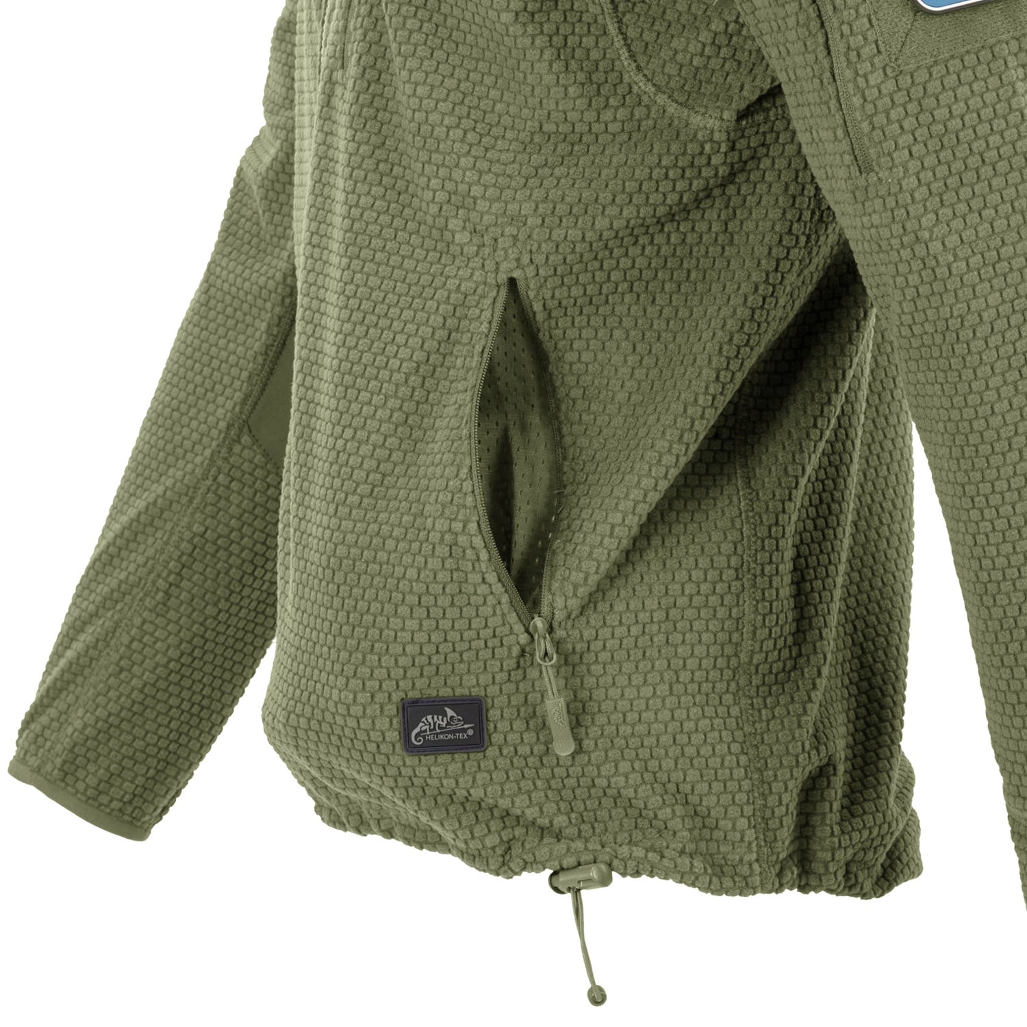 Polar Helikon-Tex Alpha Hoodie Grid Fleece - Olive Green