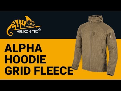 Флісова кофта Helikon Alpha Hoodie Grid Fleece - Shadow Grey