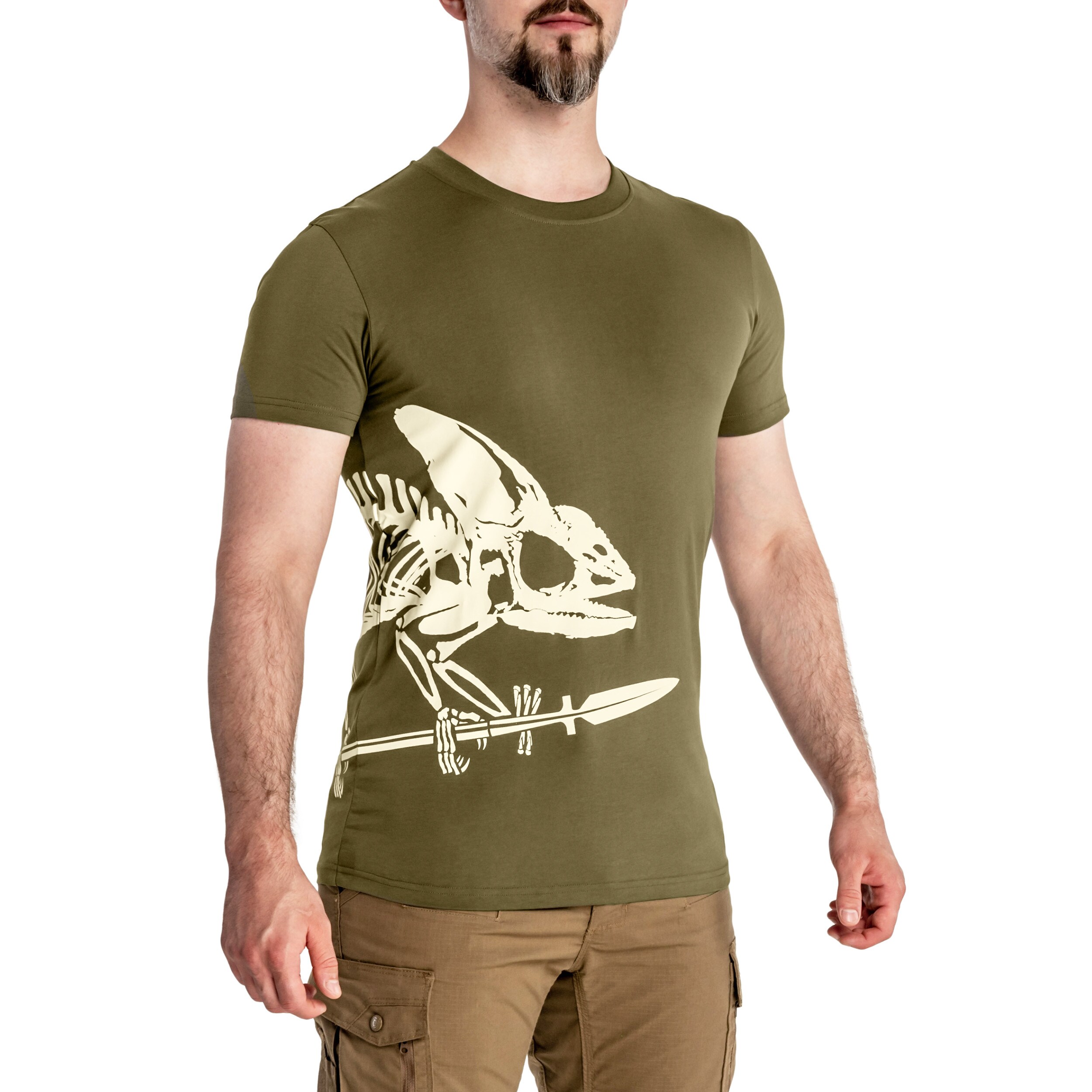 Koszulka T-shirt Helikon Full Body Skeleton - Olive Green