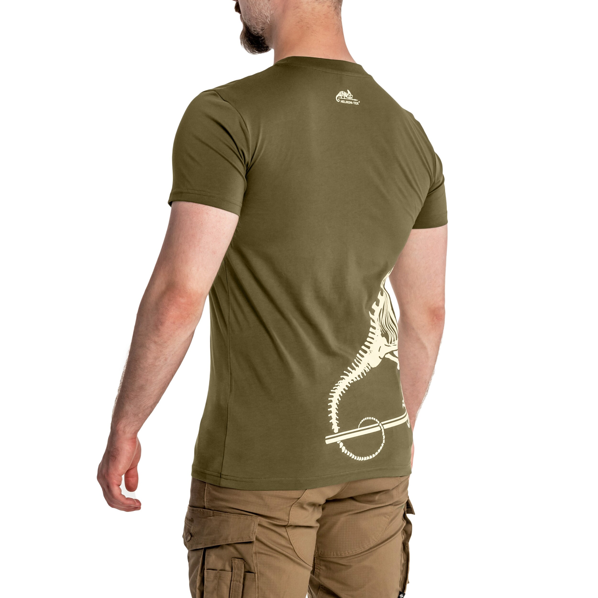 Koszulka T-shirt Helikon Full Body Skeleton - Olive Green