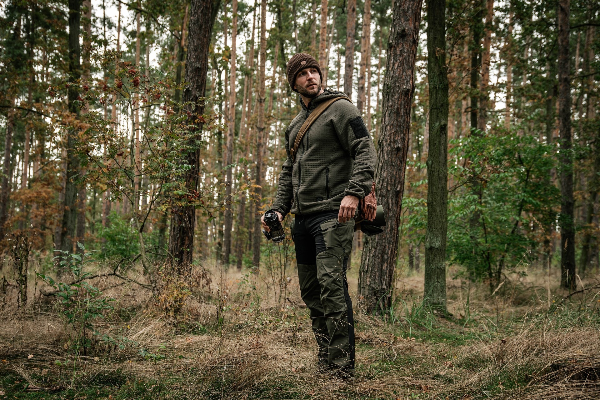 Spodnie Helikon Hybrid Outback DuraCanvas - Taiga Green/Black