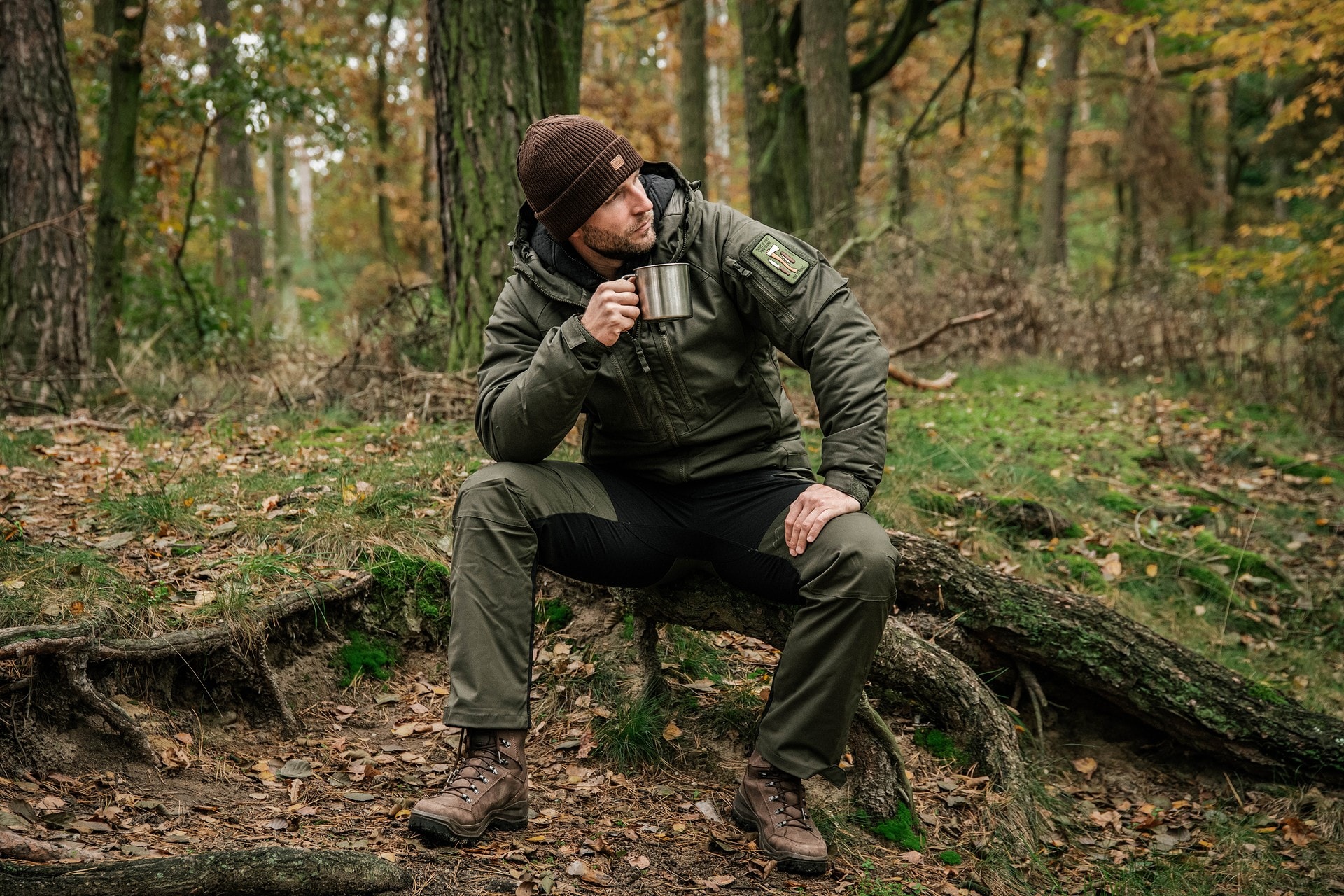 Spodnie Helikon-Tex Hybrid Outback DuraCanvas - Taiga Green/Black