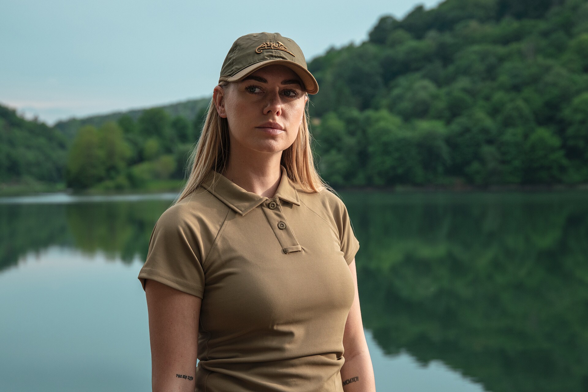 Koszulka termoaktywna Polo Helikon-Tex Women's UTL TopCool Lite - Khaki
