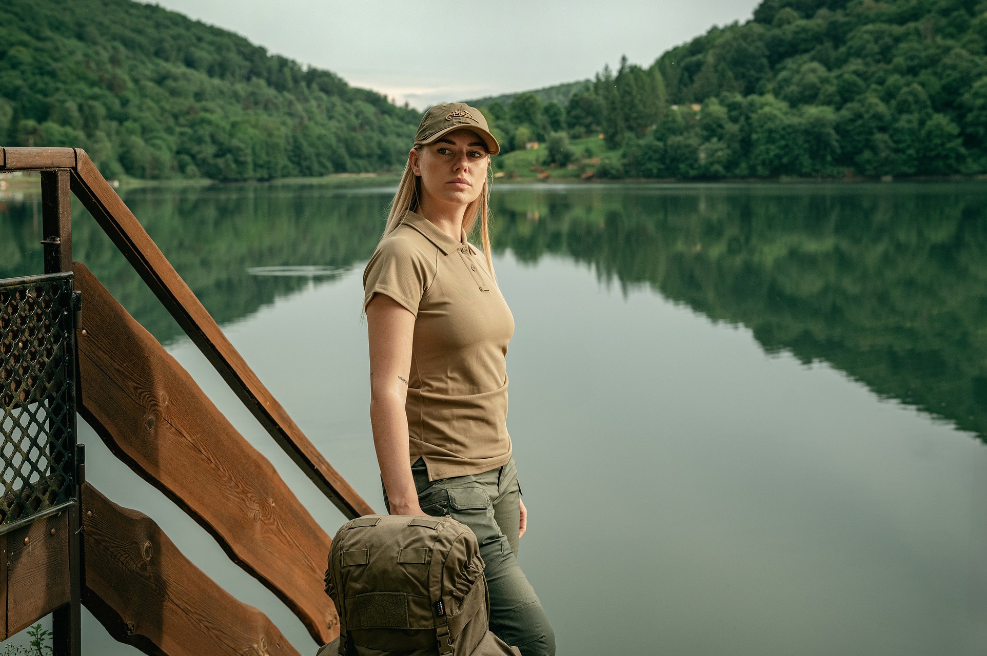 Термофутболка Polo Helikon Women's UTL TopCool Lite - Khaki