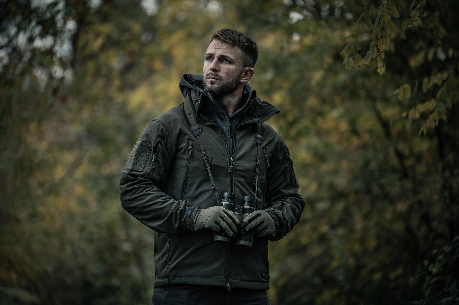 Kurtka Helikon-Tex Gunfighter Softshell Shark Skin Windblocker - Taiga Green