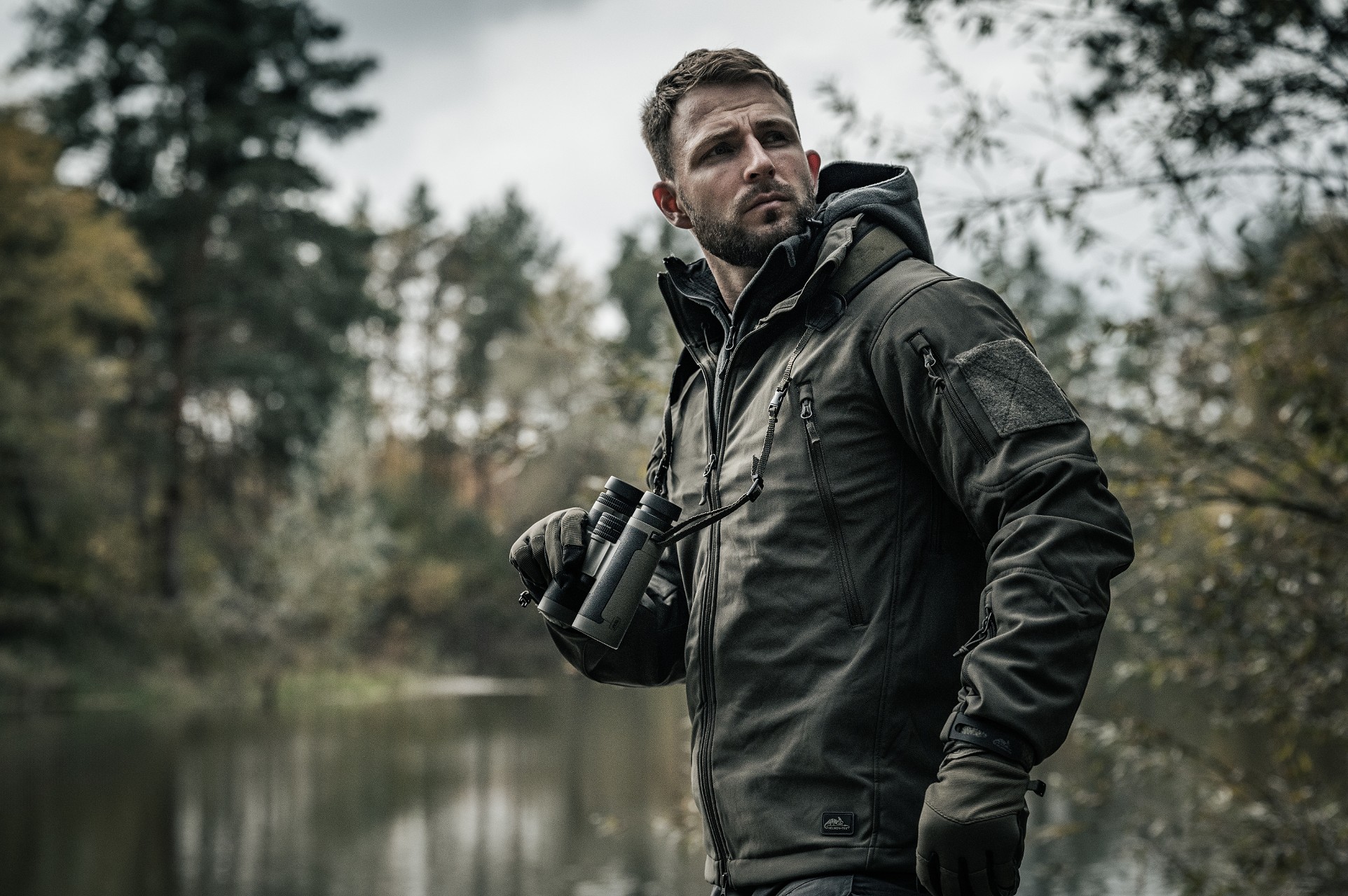 Kurtka Helikon-Tex Gunfighter Softshell Shark Skin Windblocker - Taiga Green