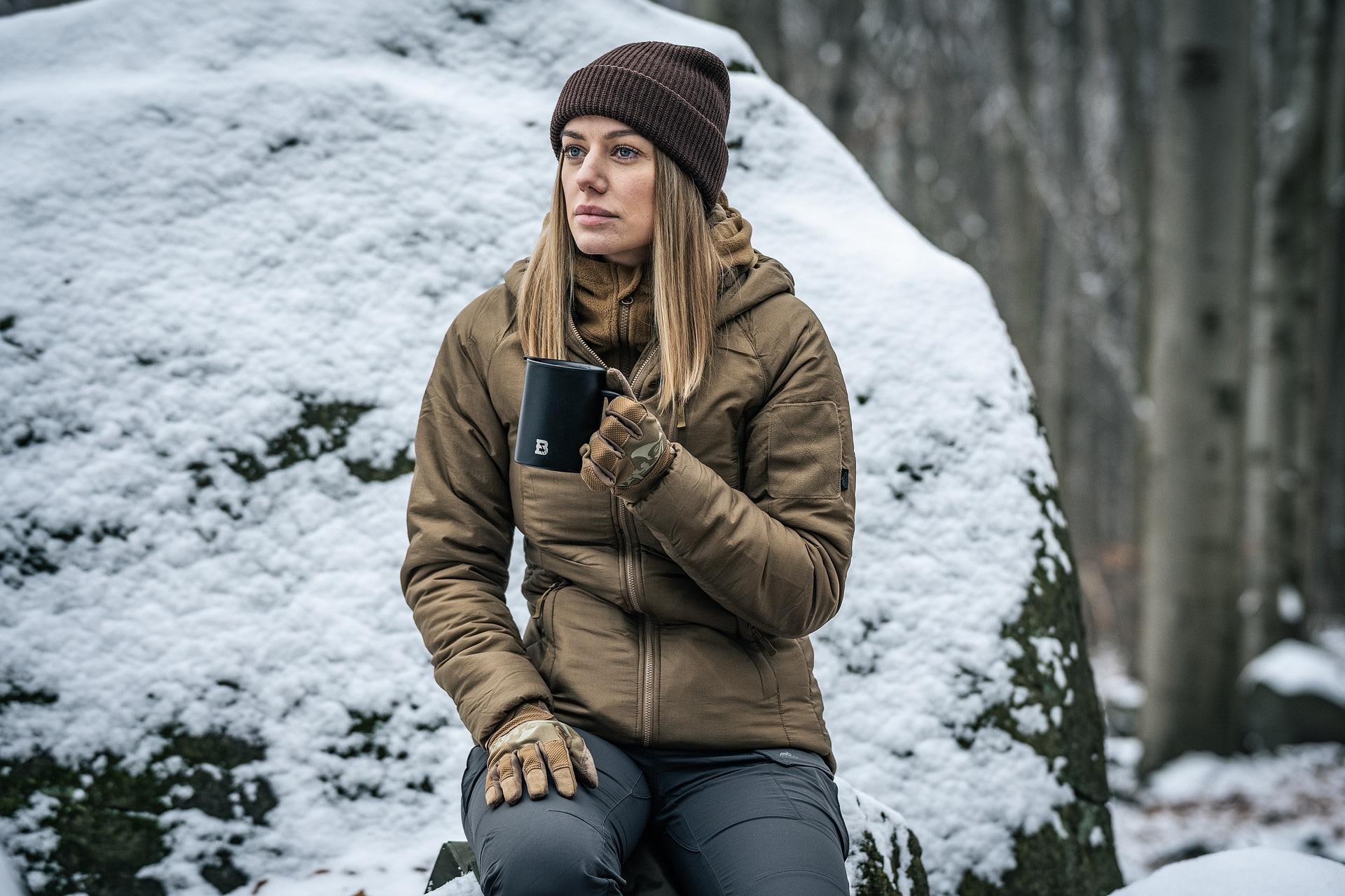 Kurtka damska Helikon-Tex Wolfhound Hoodie - Coyote