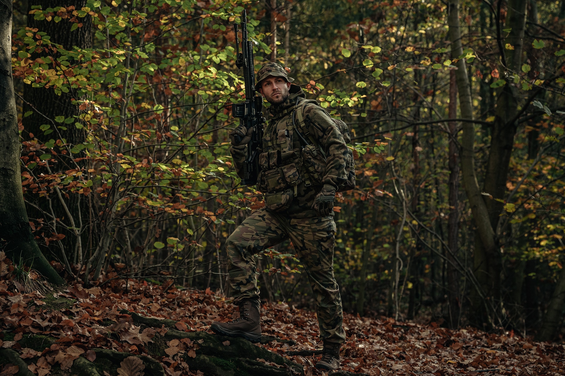 Spodnie mundurowe Helikon-Tex SFU Next Mk2 Pants PolyCotton Rip-Stop - wz.93 Pantera PL Woodland