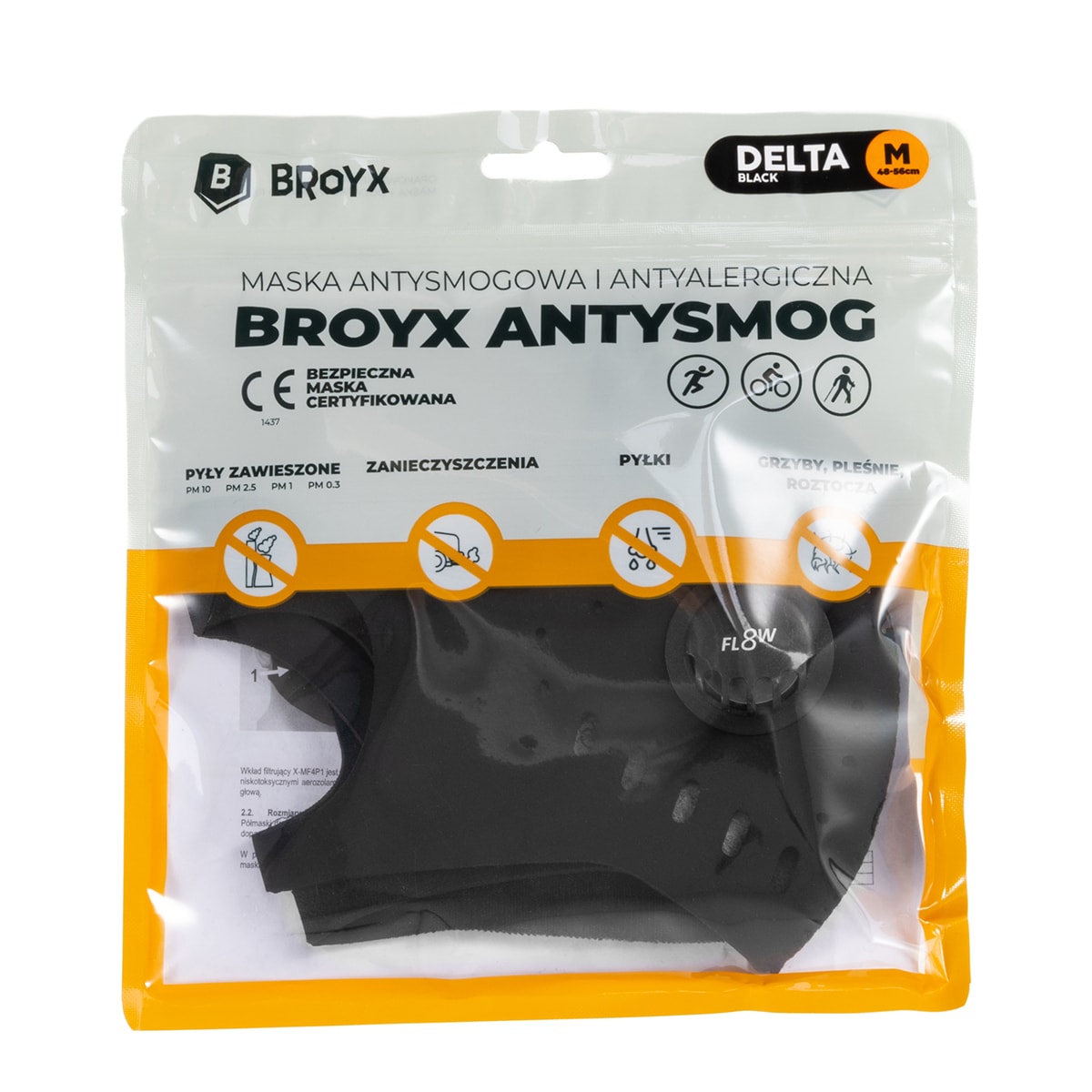Maska antysmogowa Broyx Sport Delta - Black