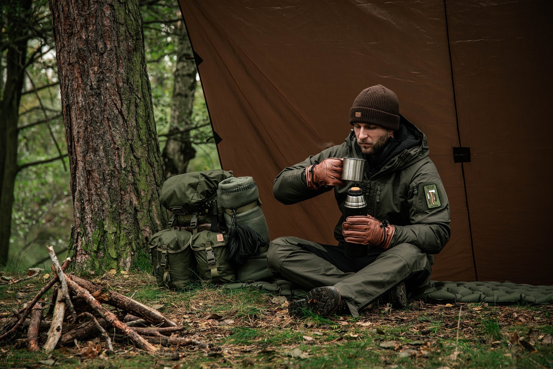 Rękawice Helikon Ranger Winter - U.S. Brown