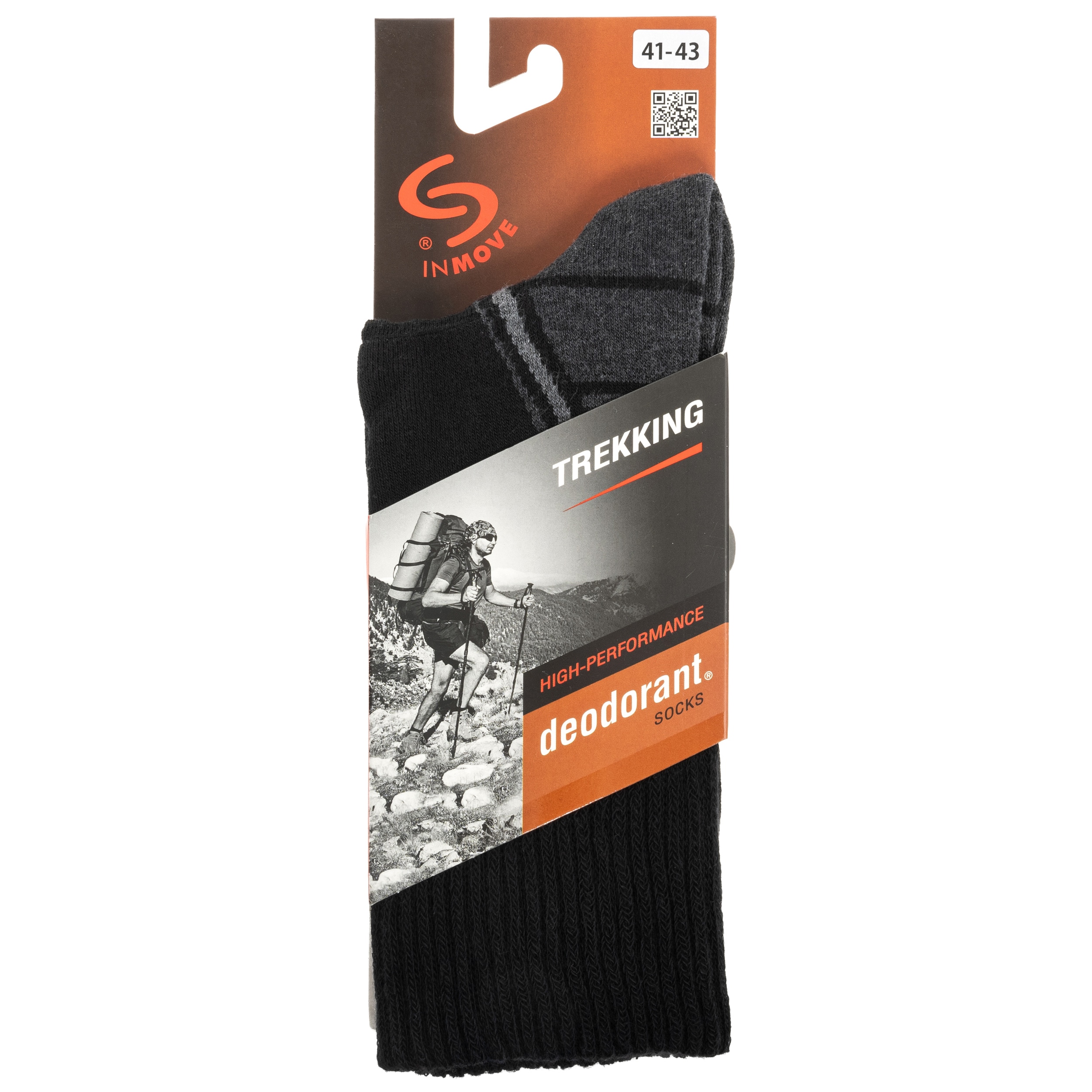 Шкарпетки INMOVE Trekking Deodorant - Антрацит/Чорний