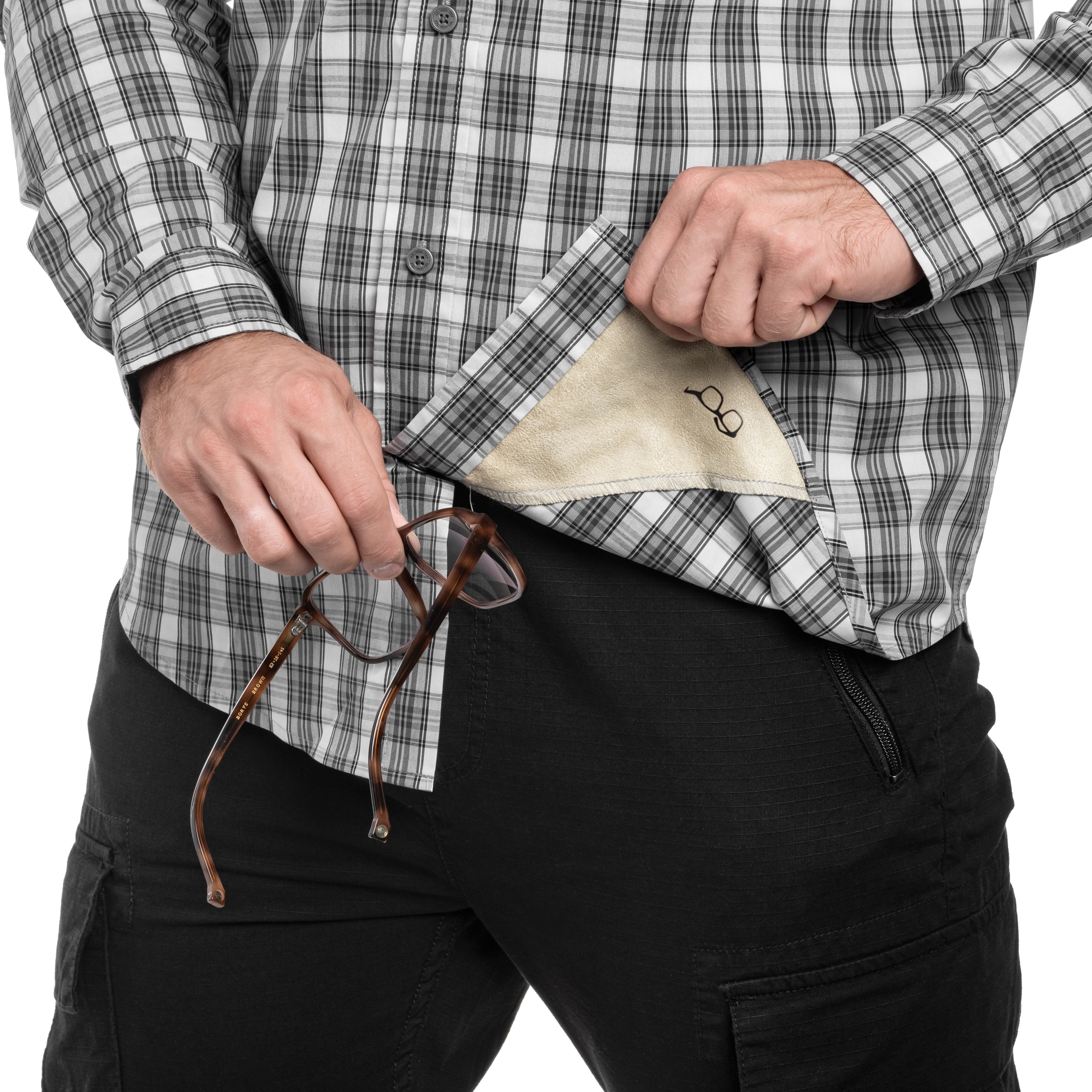 Koszula Helikon-Tex Covert Concealed Carry - Foggy Grey Plaid