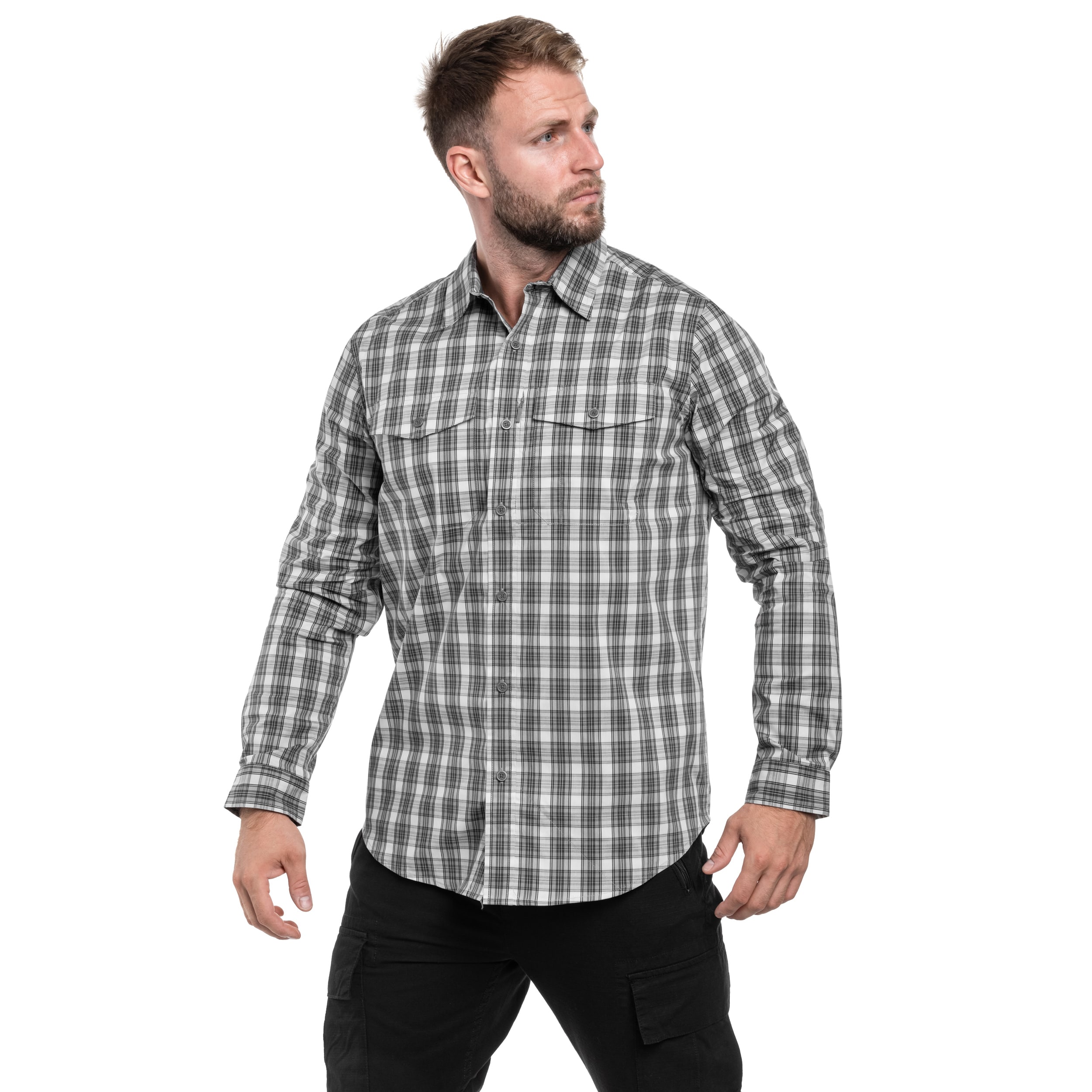 Koszula Helikon-Tex Covert Concealed Carry - Foggy Grey Plaid