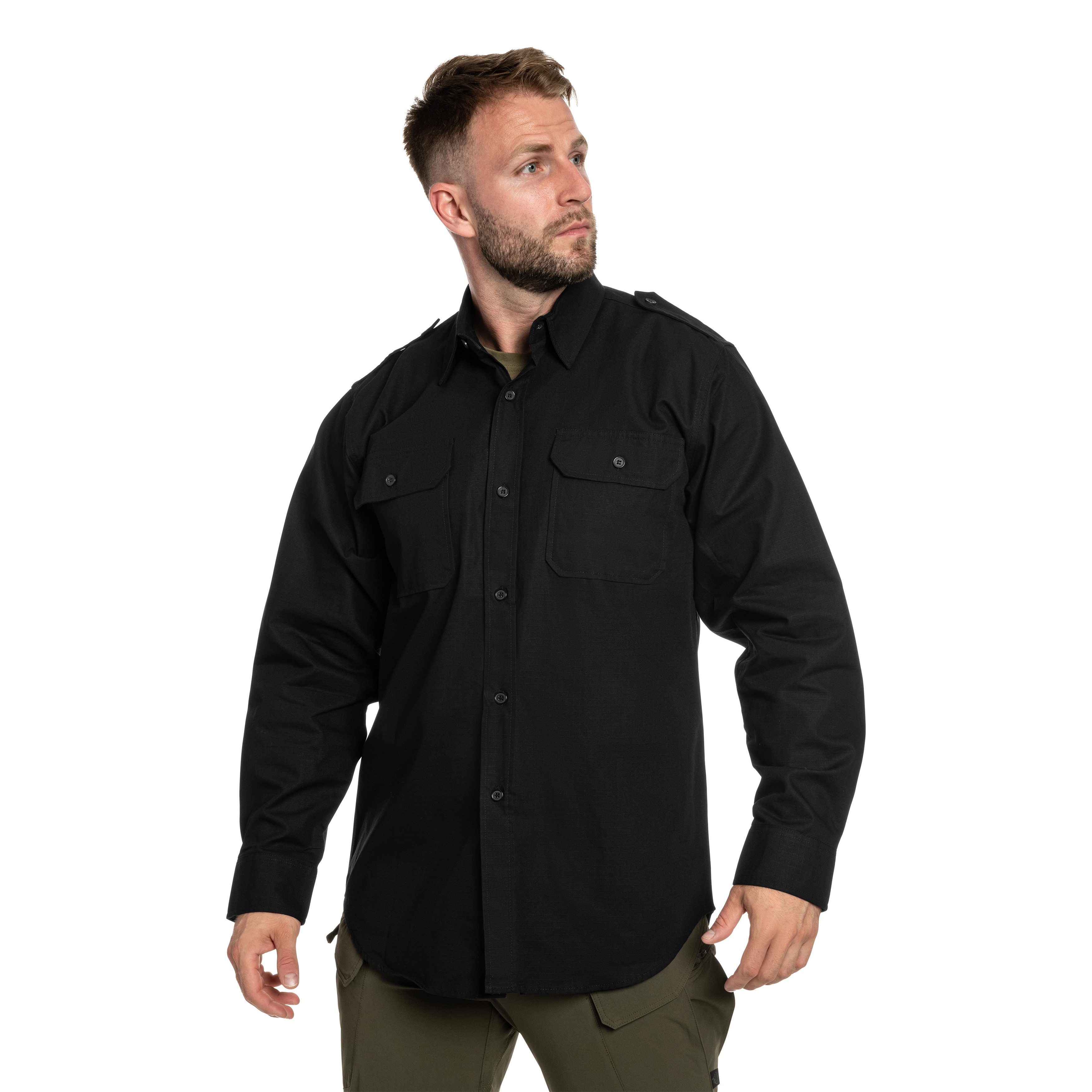 Koszula taktyczna Mil-Tec Ripstop Long Sleeve - Black