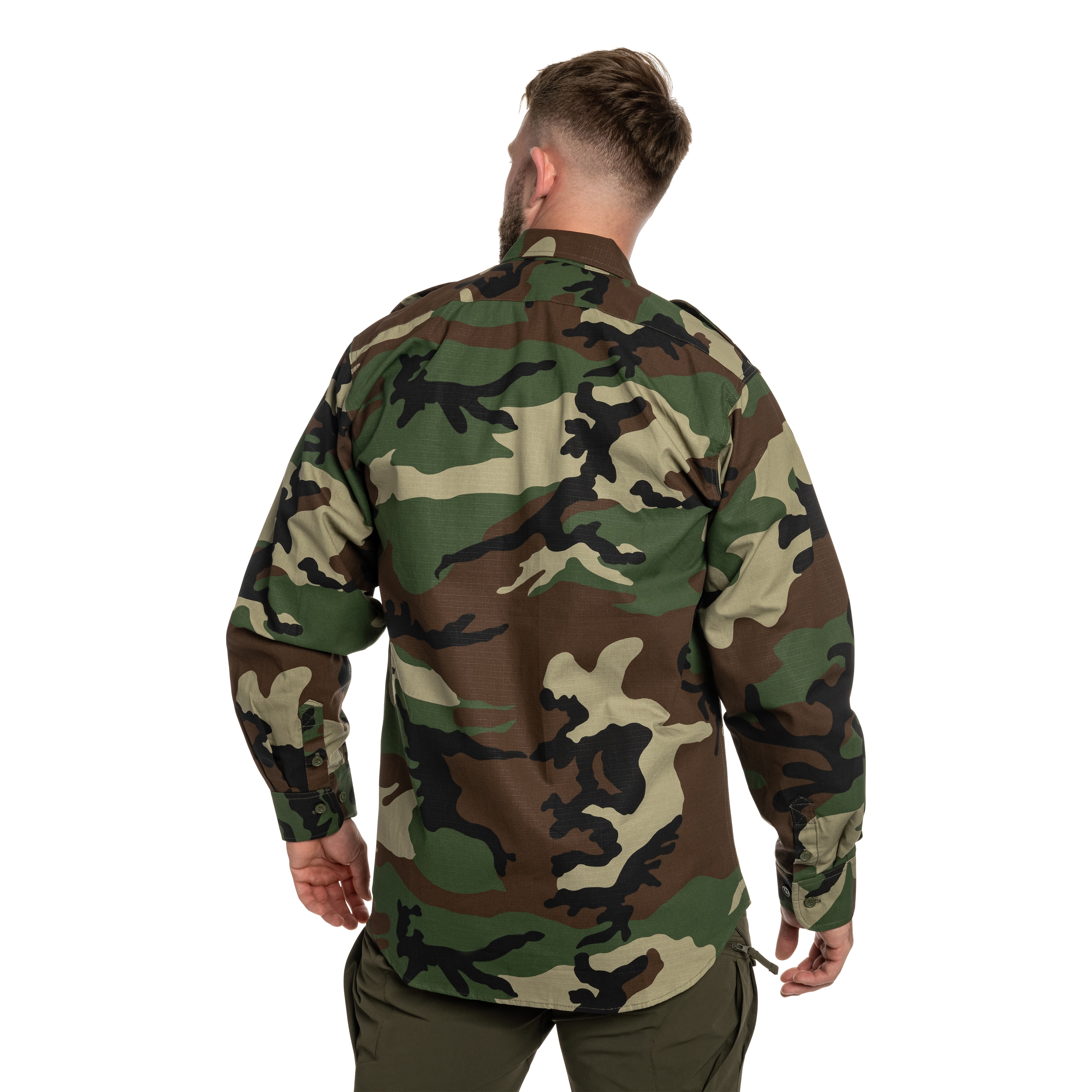 Koszula taktyczna Mil-Tec Ripstop Long Sleeve - Woodland