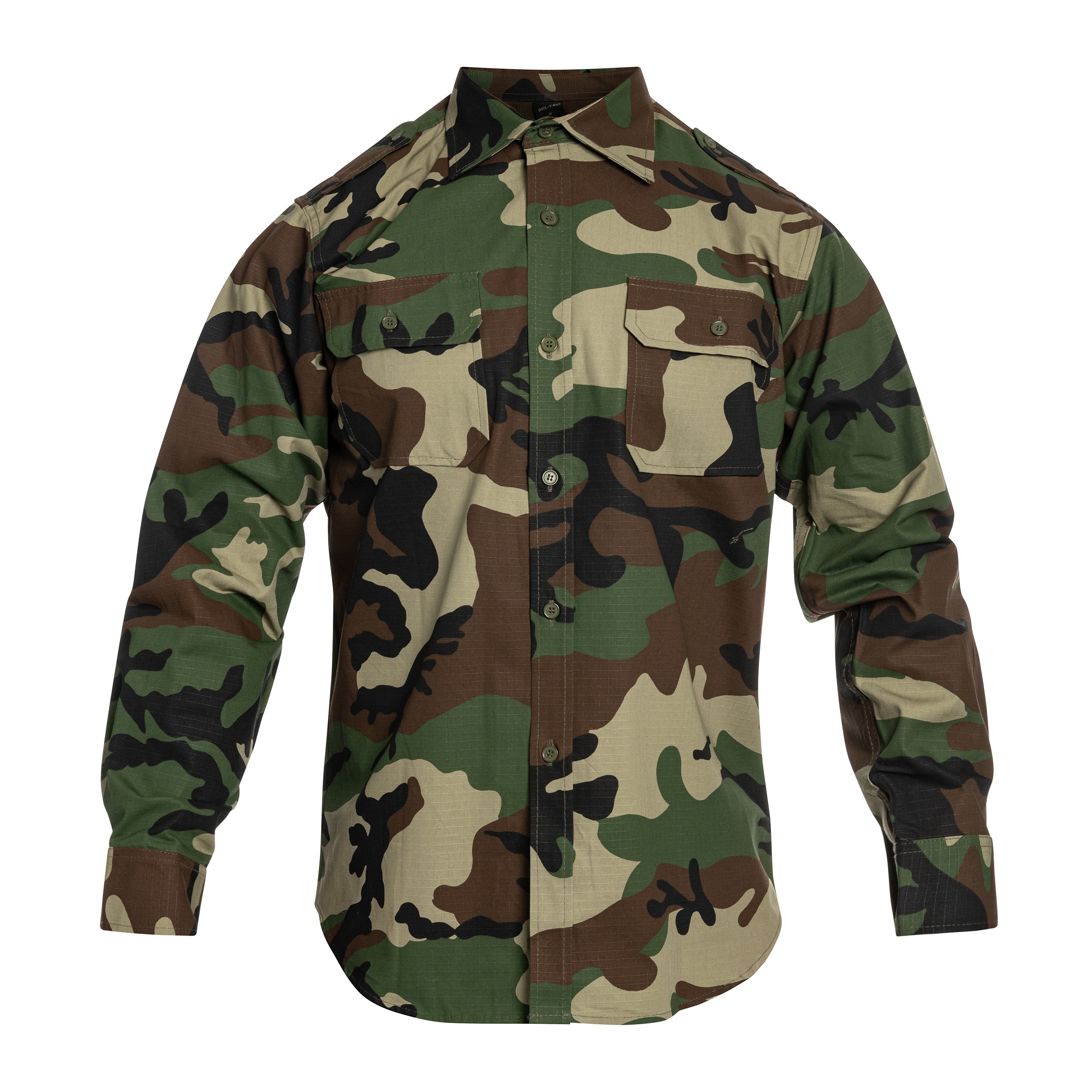 Koszula taktyczna Mil-Tec Ripstop Long Sleeve - Woodland