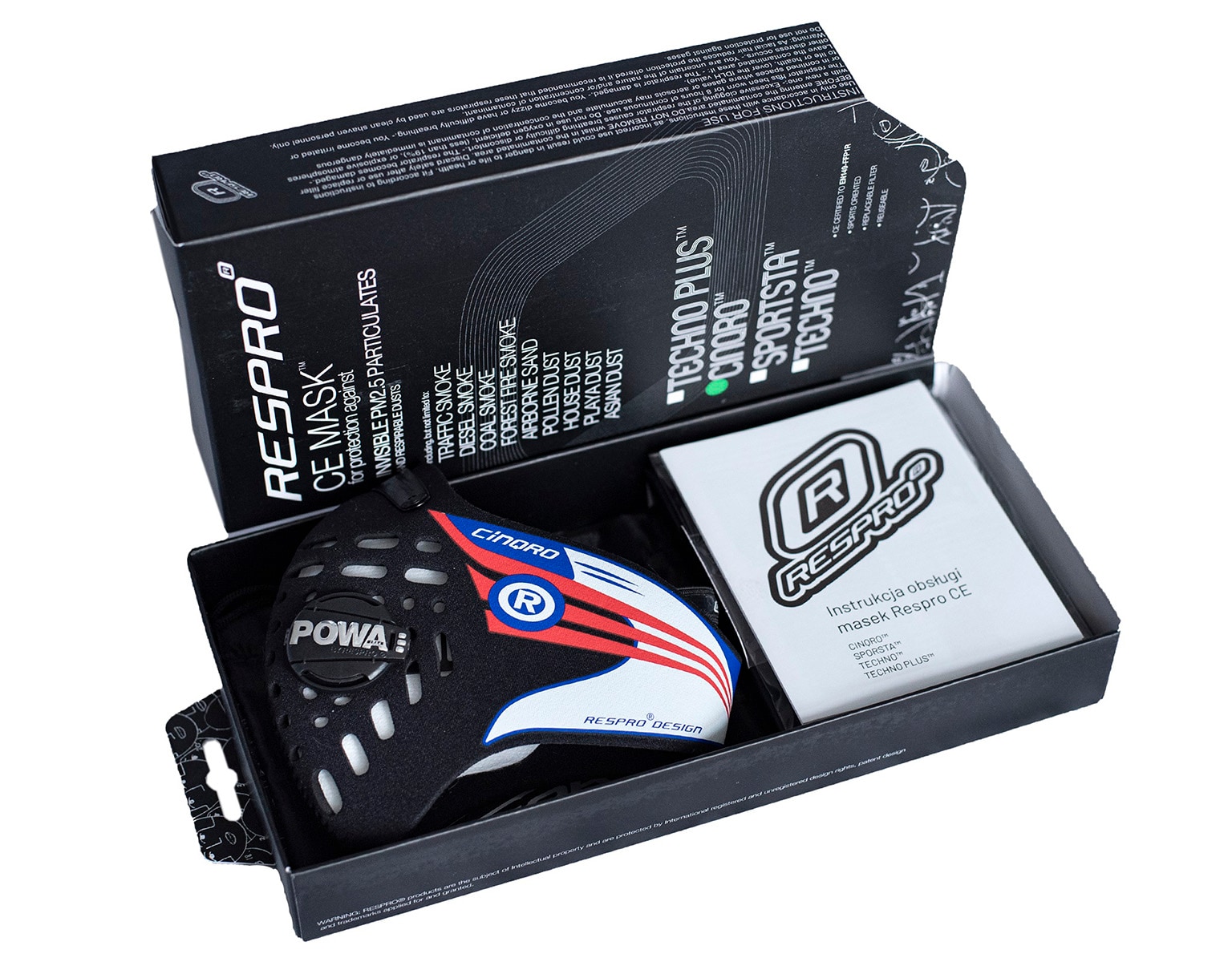 Maska antysmogowa Respro CE Cinqro Black