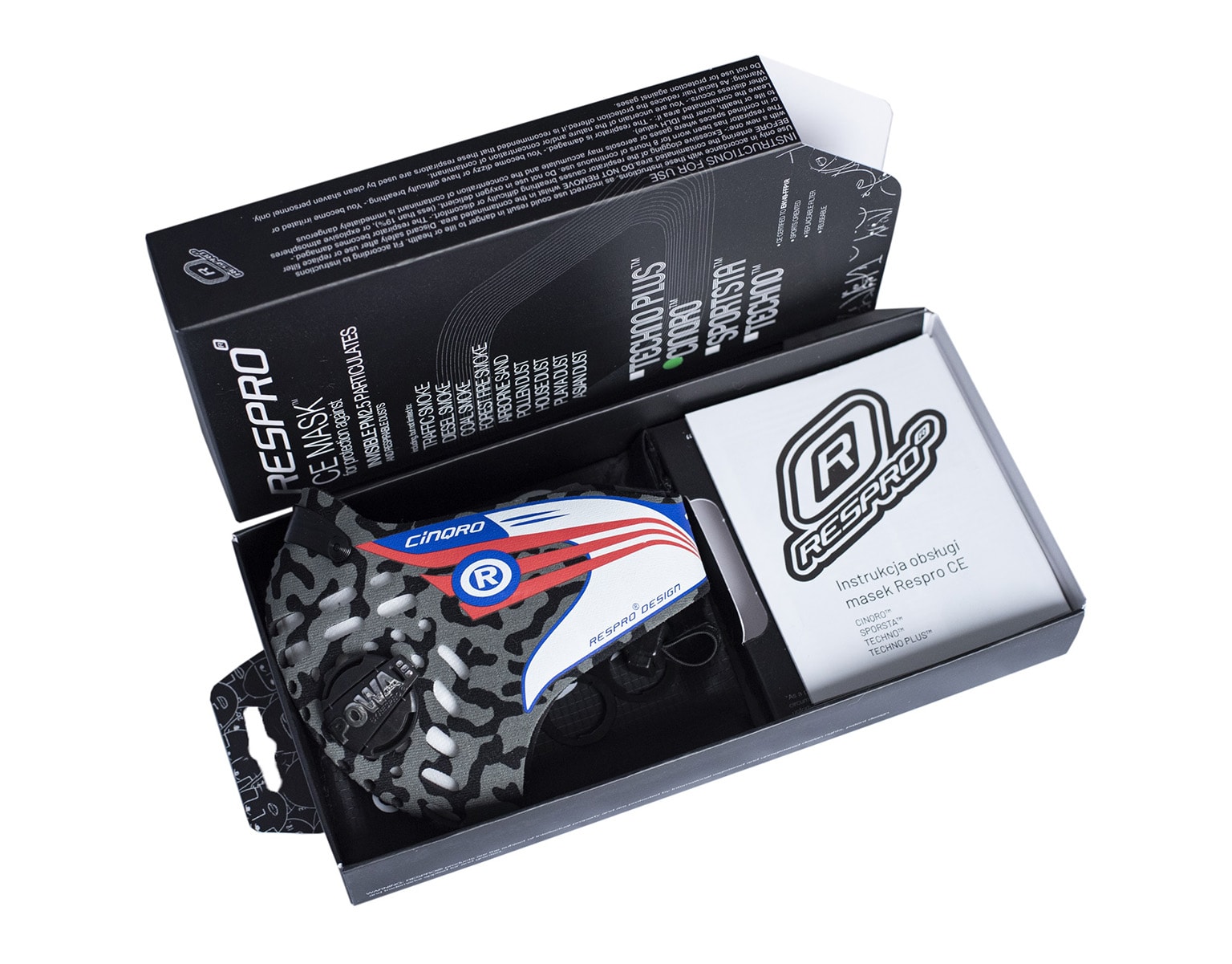 Maska antysmogowa Respro CE Cinqro Camo