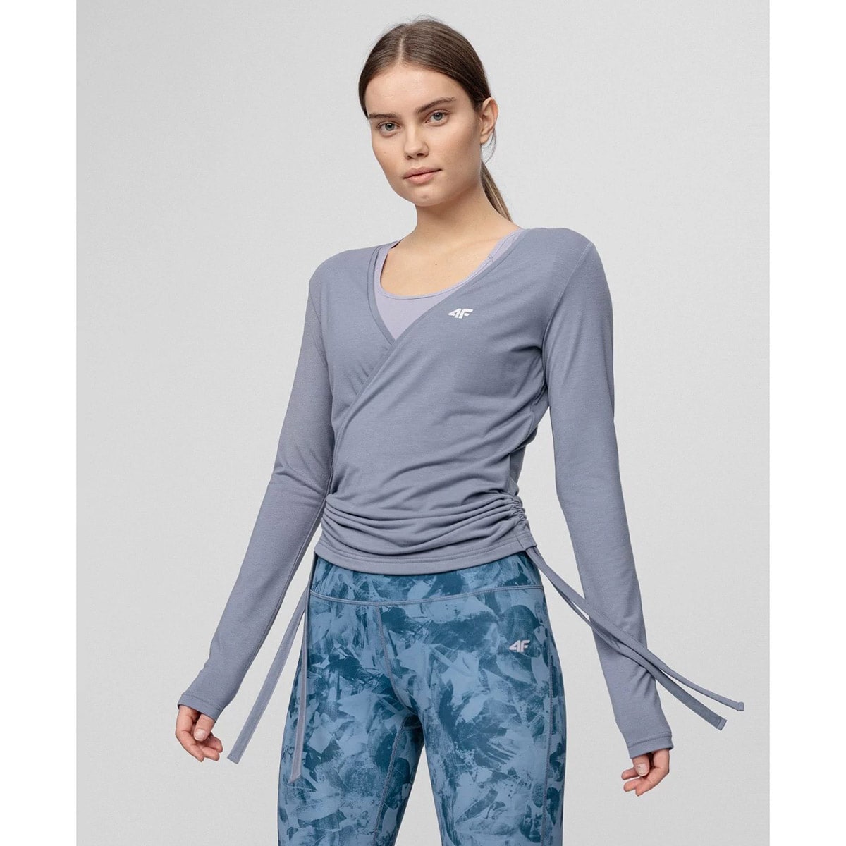 Koszulka damska 4F TSDL011 Longsleeve - niebieska