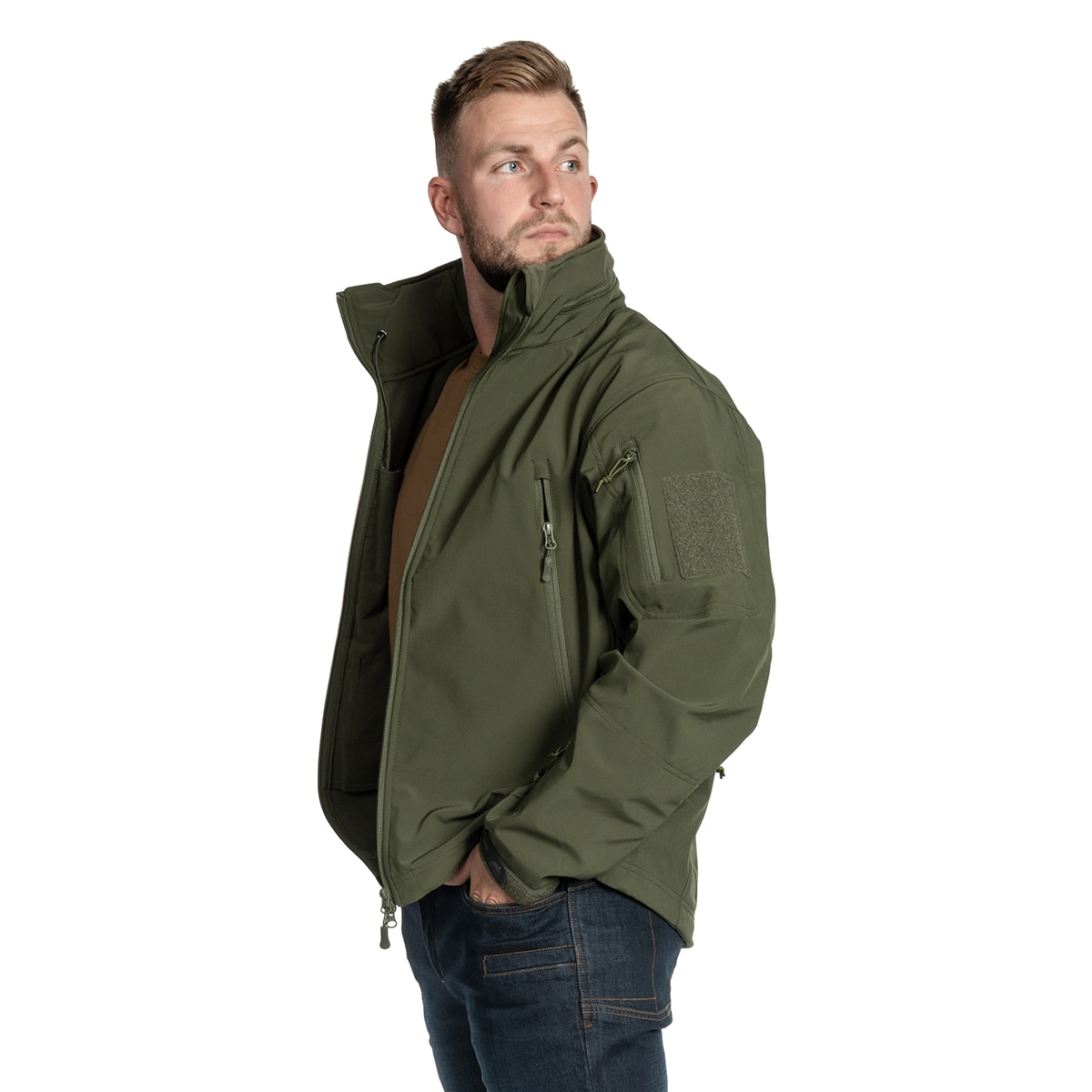 Kurtka Helikon-Tex Gunfighter Softshell Shark Skin Windblocker - Olive Green