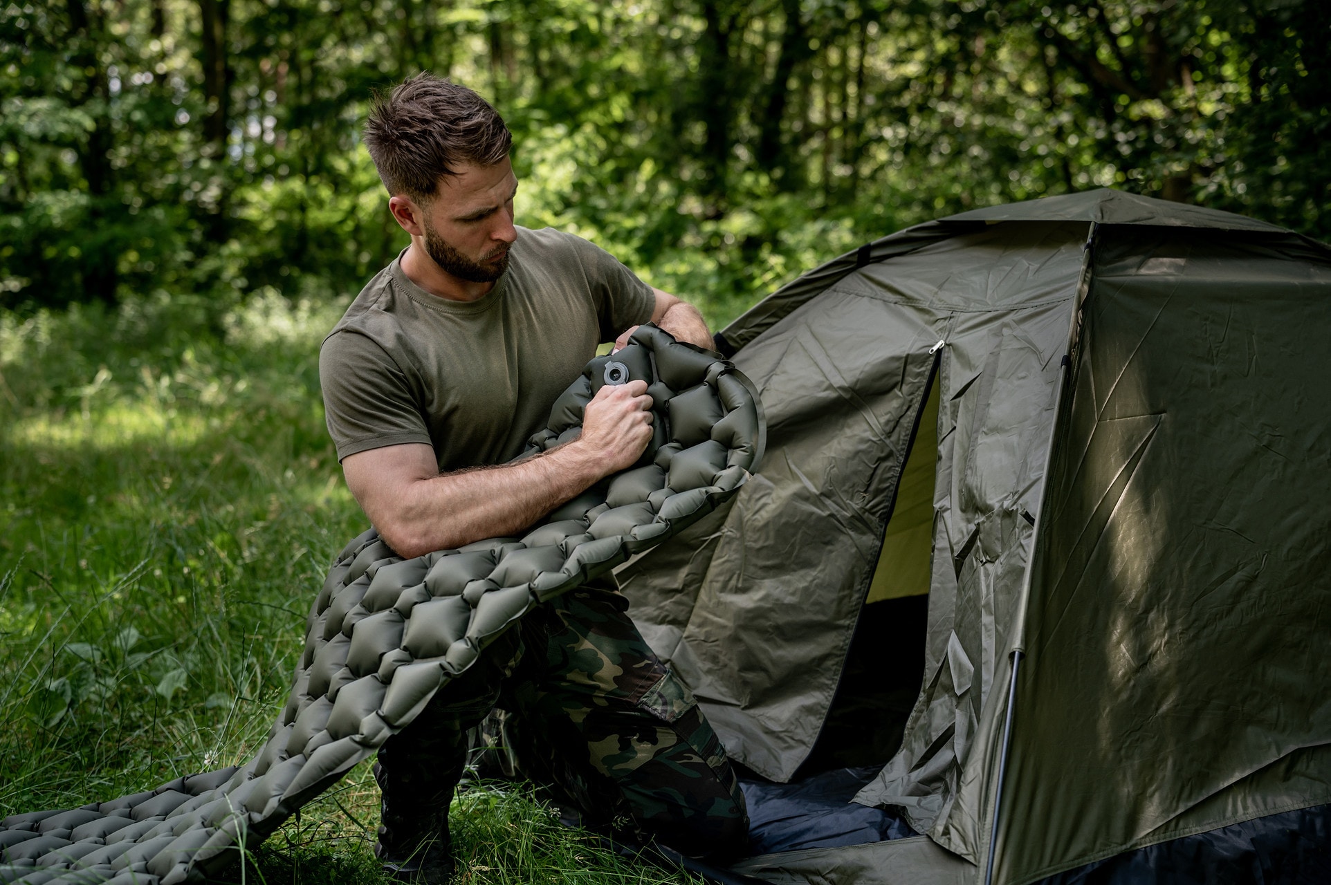 Koszulka T-shirt Mil-Tec - Stone Grey/Olive