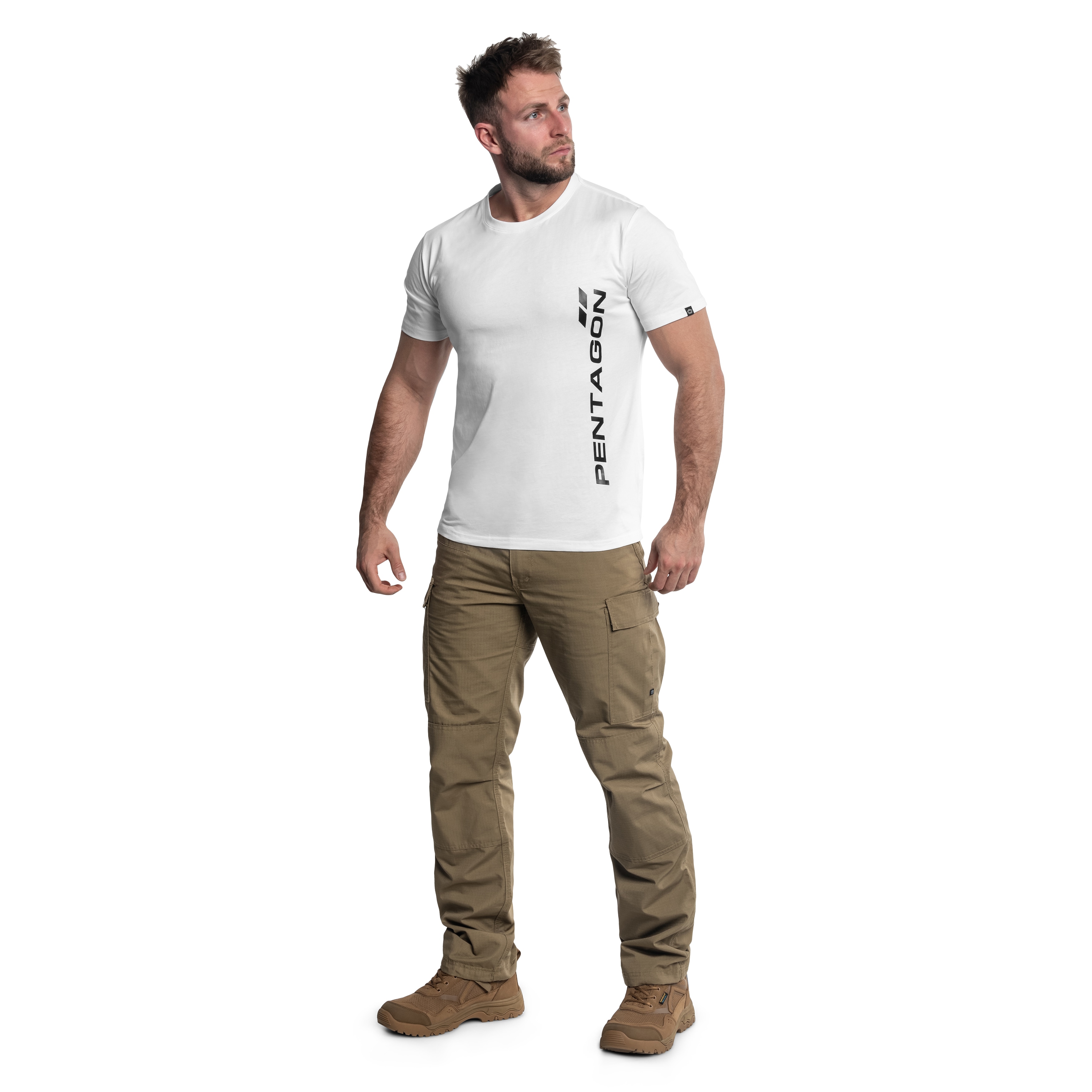 Koszulka T-shirt Pentagon Vertical - White