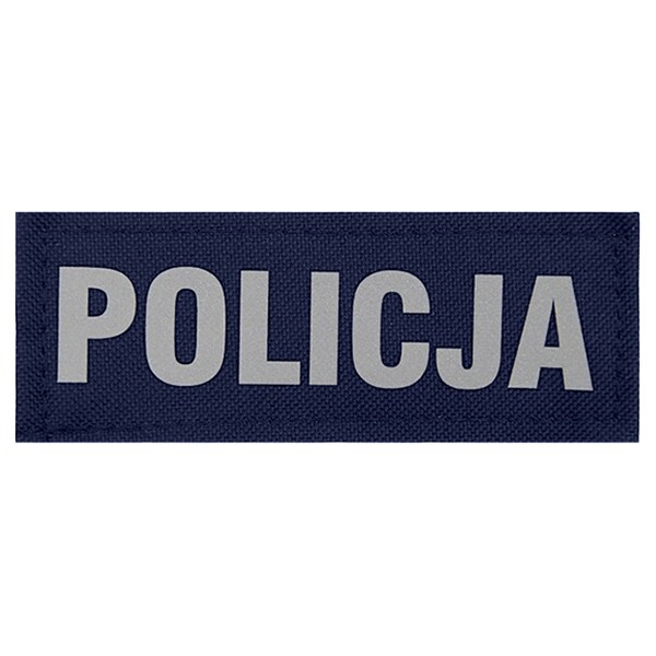 Малий світловідбиваючий напис для одягу "POLICJA" - Темно-синій