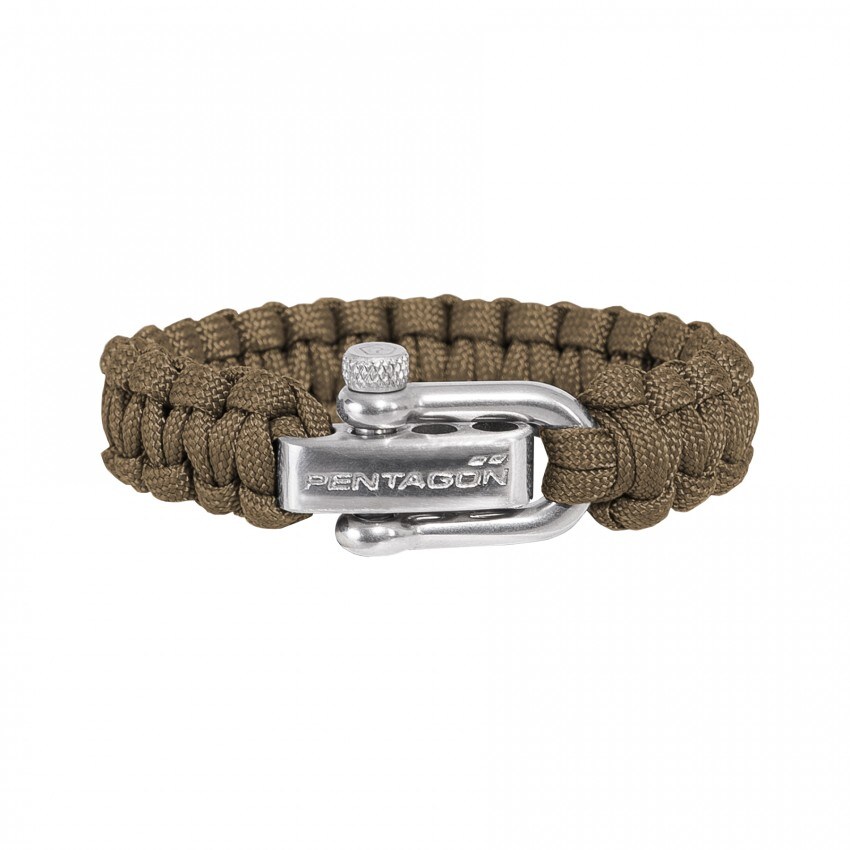 Браслет Paracord Pentagon 2.0 такелажна скоба - Coyote