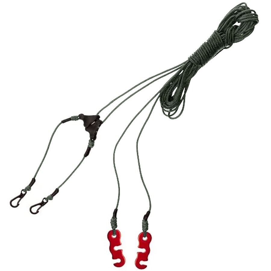 Zawieszenie płachty biwakowej Tigerwood Reflective Green Silk 7 m