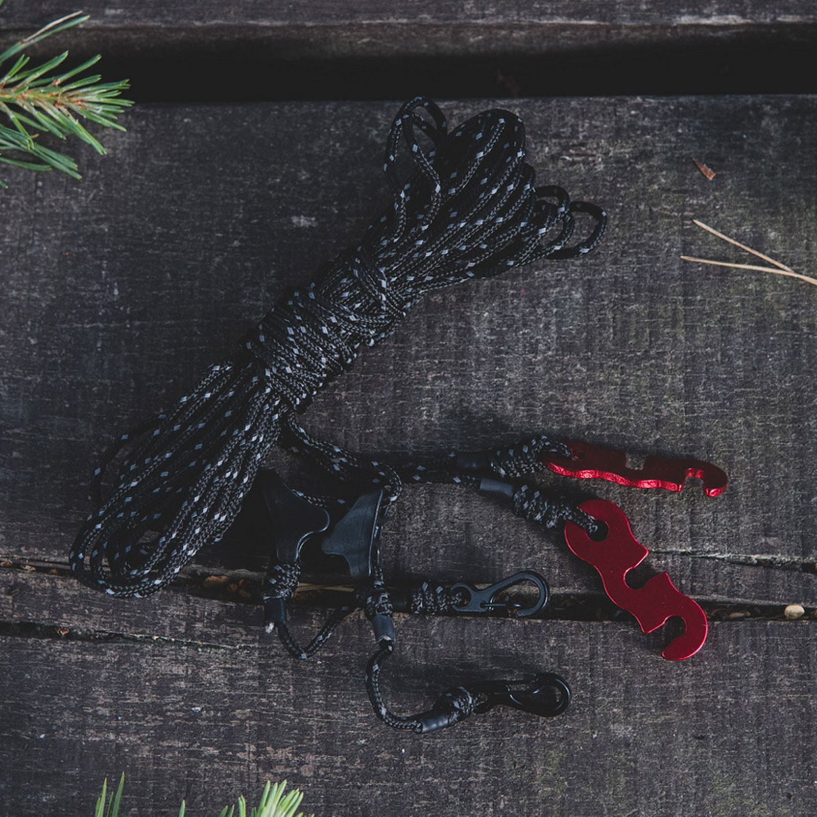 Підвіска для тенту до кемпінгу Tigerwood Reflective Black Silk 7 м