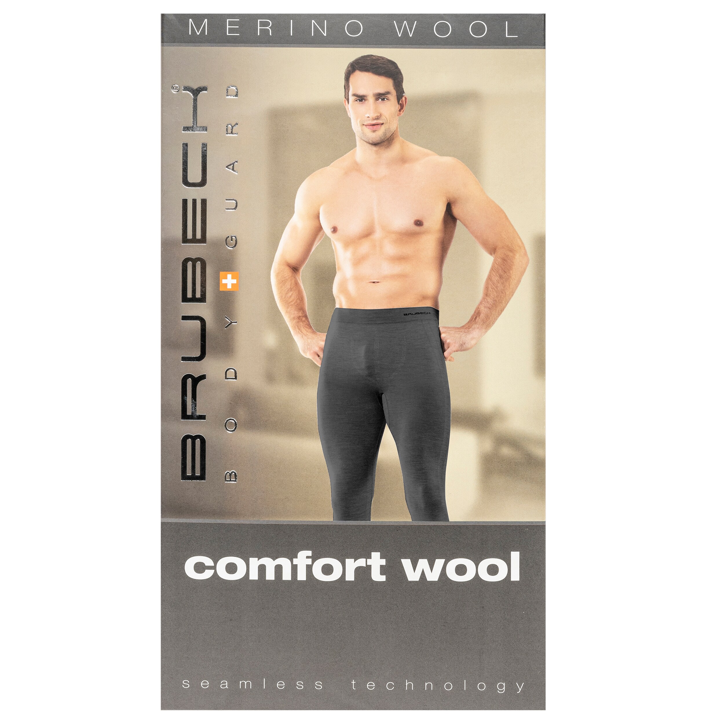Термоактивні легінси чоловічі Brubeck Comfort Wool - Чорні