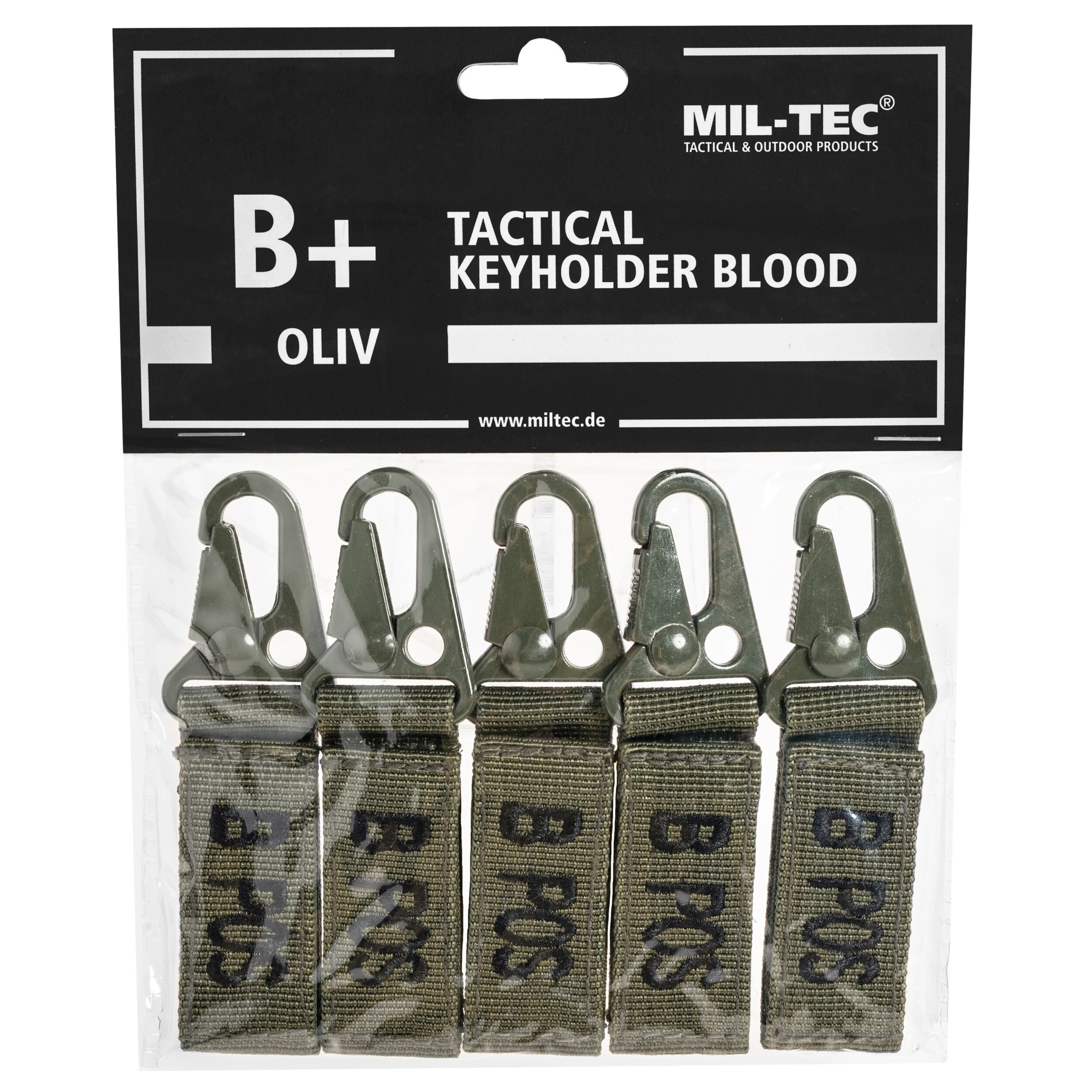 Брелок Mil-Tec група крові B+ Olive - 5 шт.