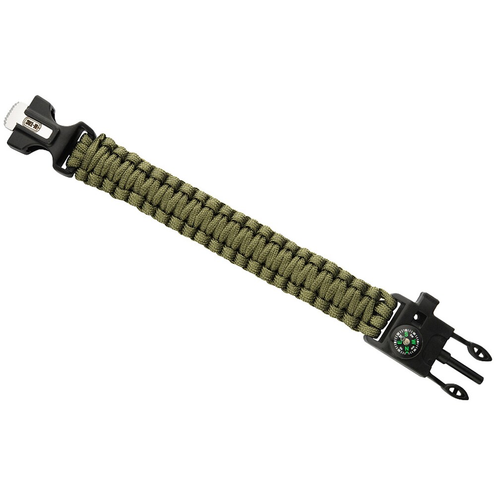 Браслет Paracord M-Tac з кресалом, компасом і свистком - Olive