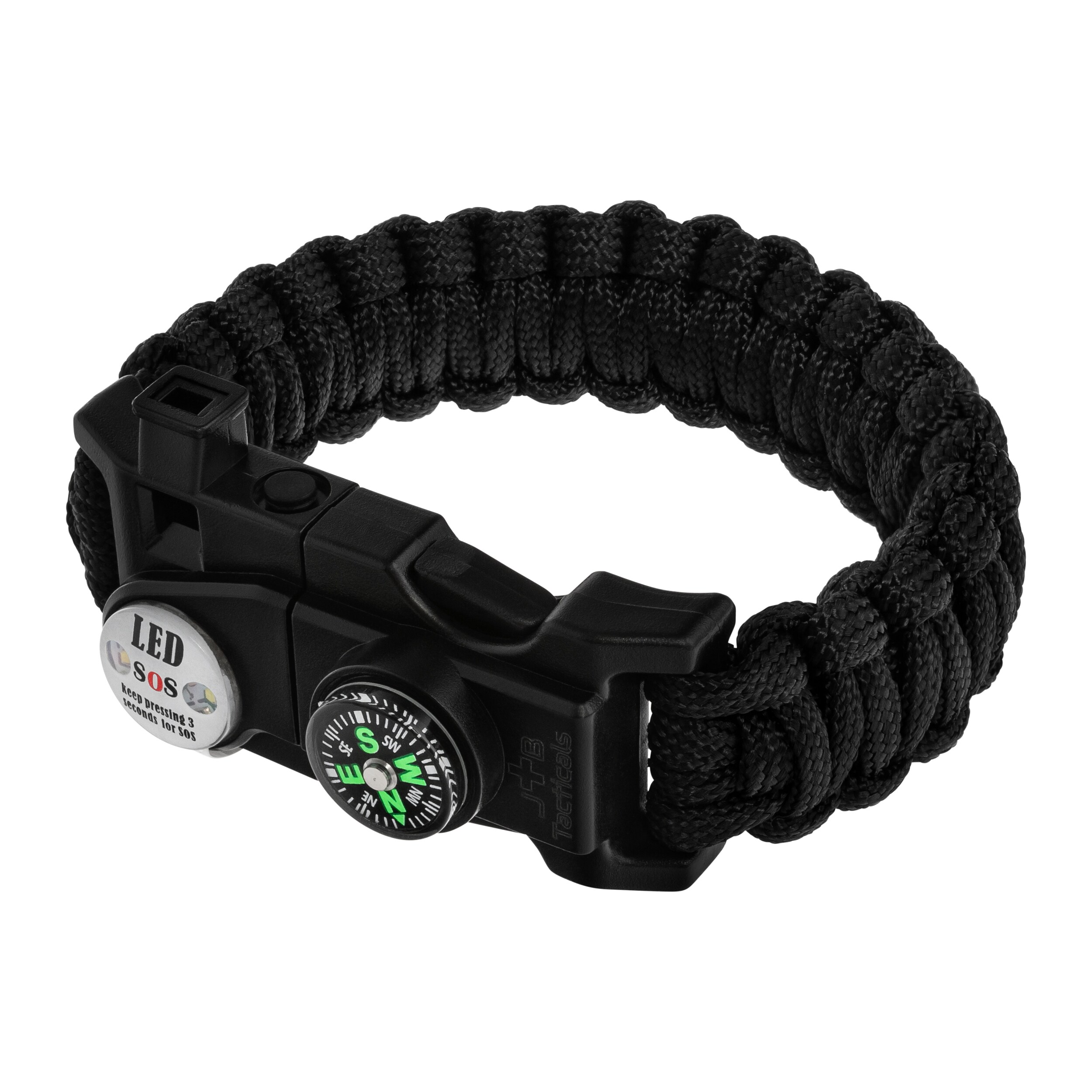 Браслет Paracord JB Tacticals JB-28 SOS - Чорний