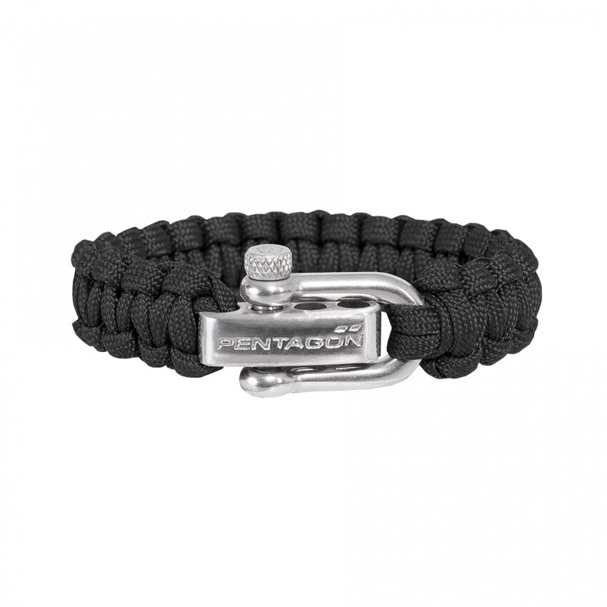 Браслет Paracord Pentagon 2.0 такелажна скоба - Black