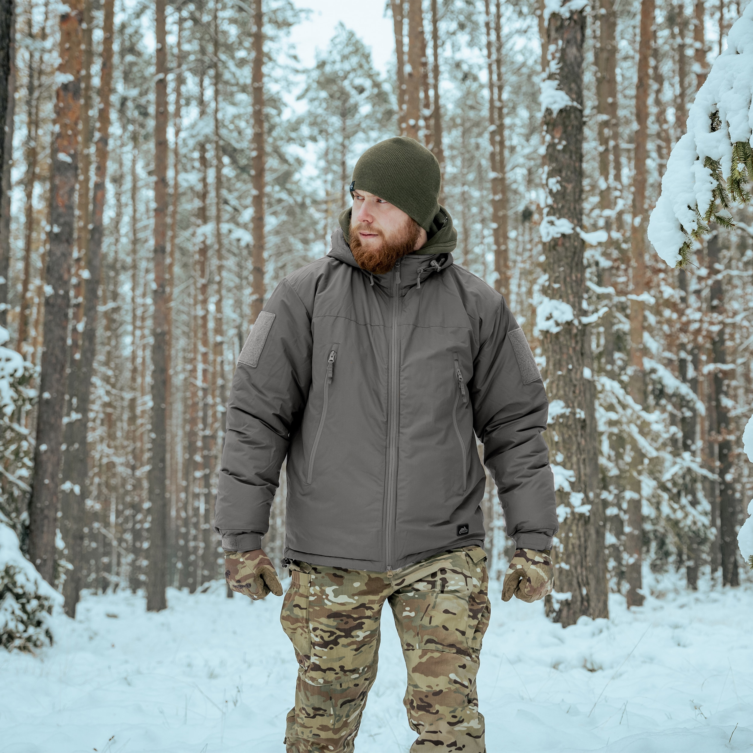 Helikon-Tex Wolfhound ClimaShield Jas met capuchon, grijs, zwart, 3XL