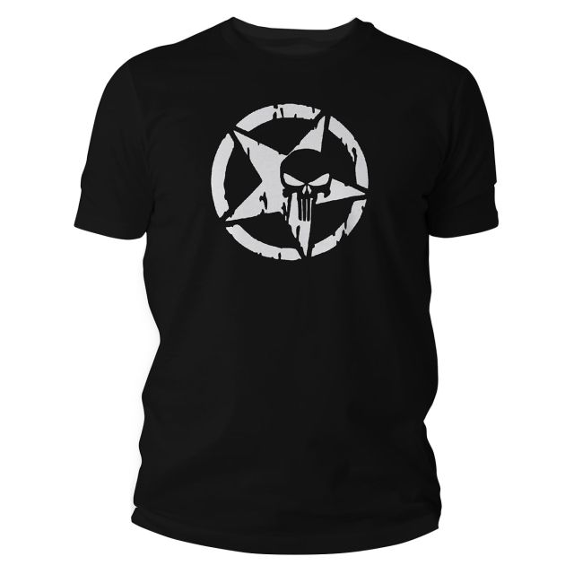 Koszulka T-Shirt TigerWood Punisher Military - czarna