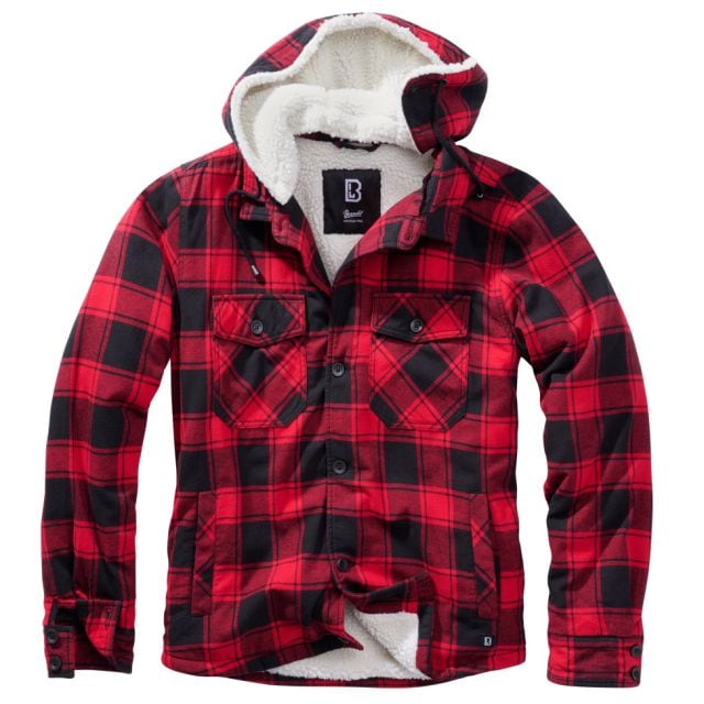Kurtka Brandit Lumberjacket Hooded Red/Black Checkered