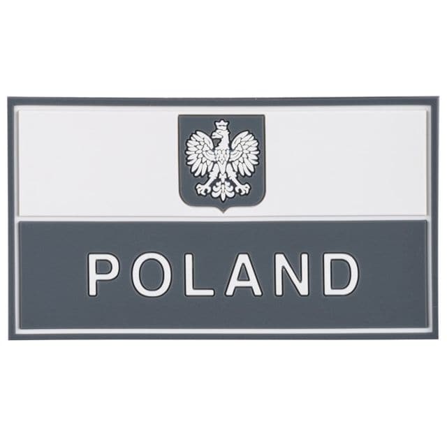 Emblemat PVC Helikon Flaga Polski z godłem - szary