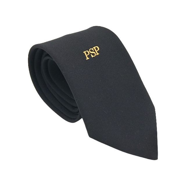 Krawat z napisem "PSP" - Czarny